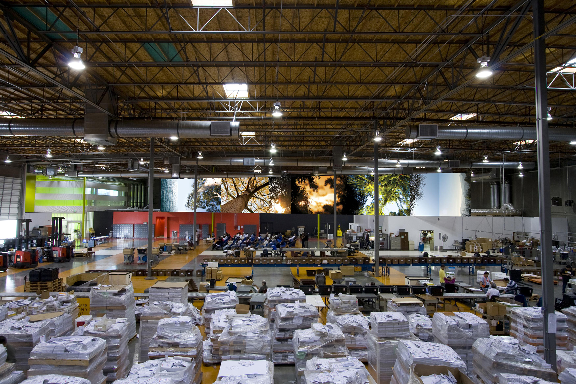 Tree by Tree, from Sea to Mountains, 2008. Permanent Public Art Installation for the Registrar Recorder/County Clerk, Santa Fe Springs, Los Angeles County, CA.