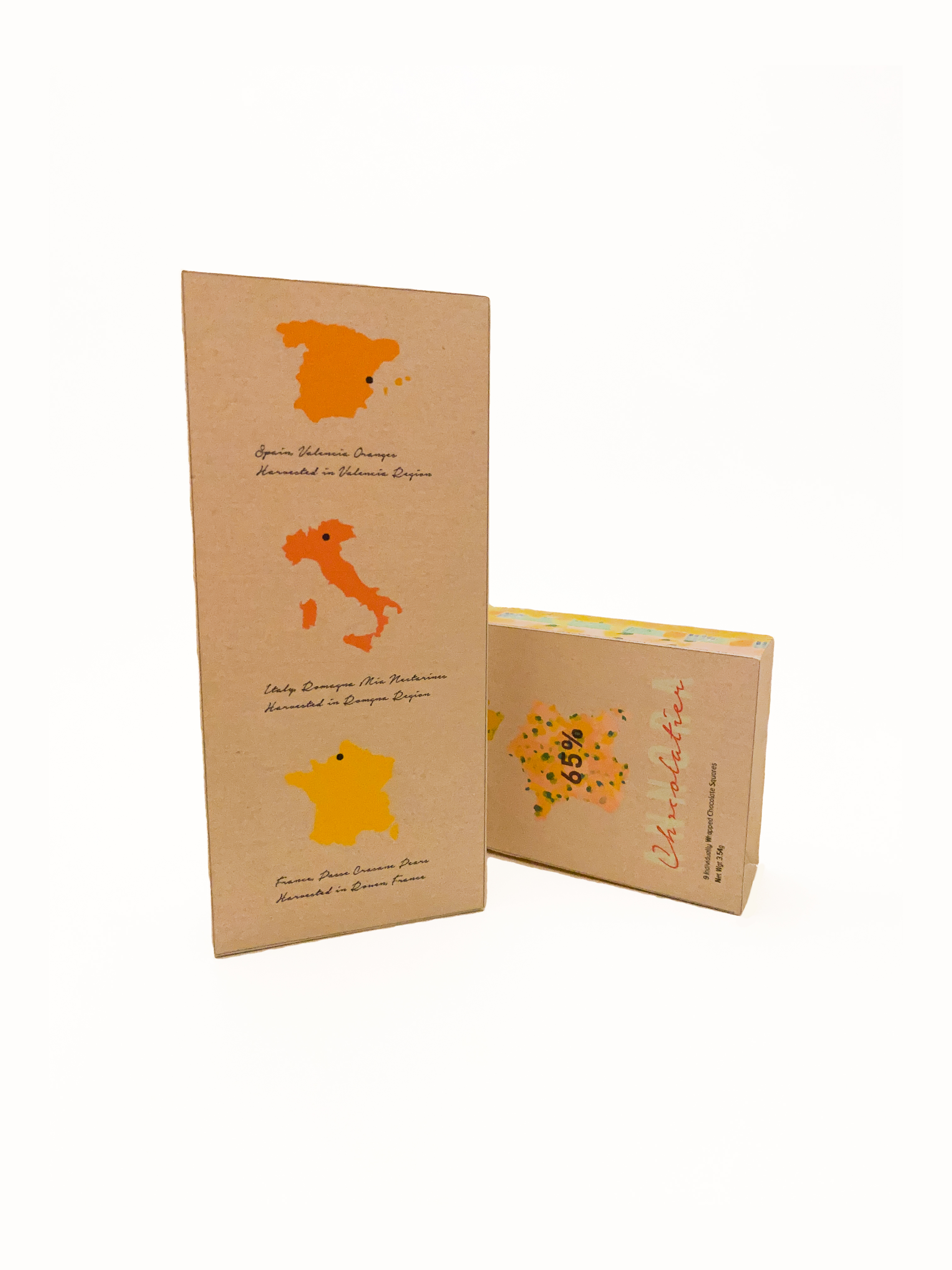 Slip Off; Back displays where each flavors come from