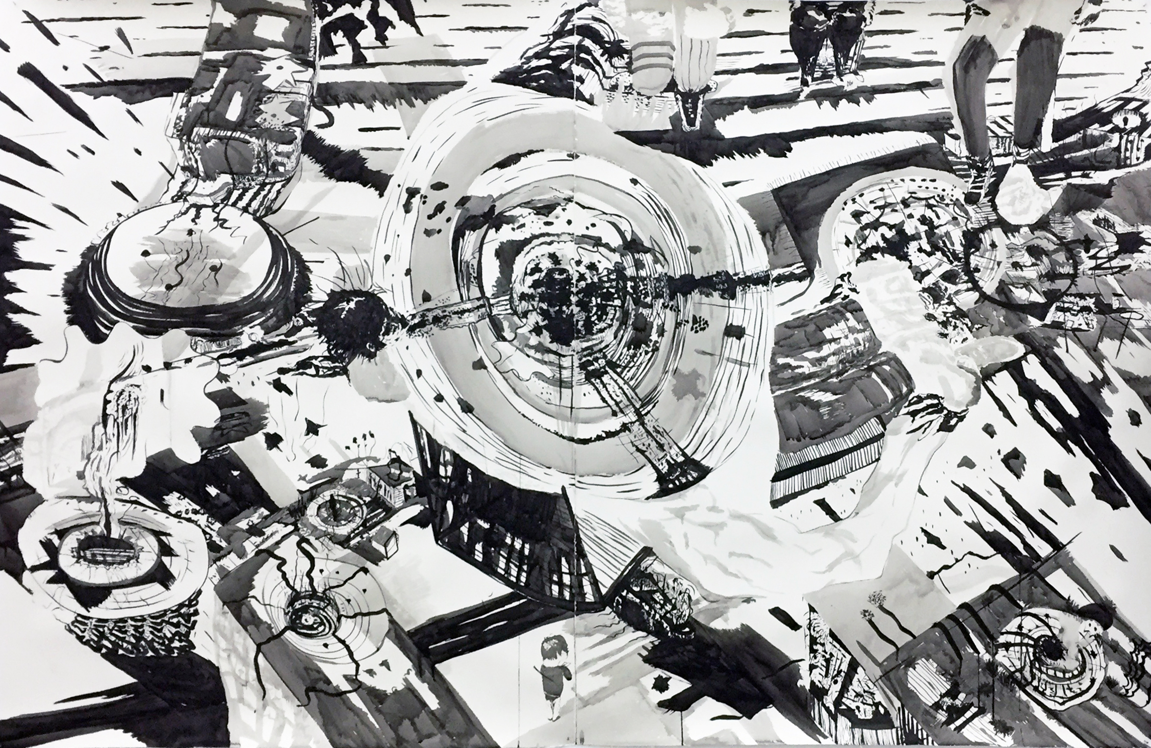 luis almeida drawings, luis almeida arte, b&w drawing,