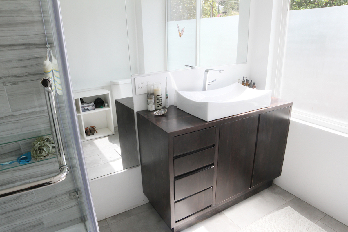 Black Stained Doug Fir Bathroom Vanity 2 Treeline Made In Los