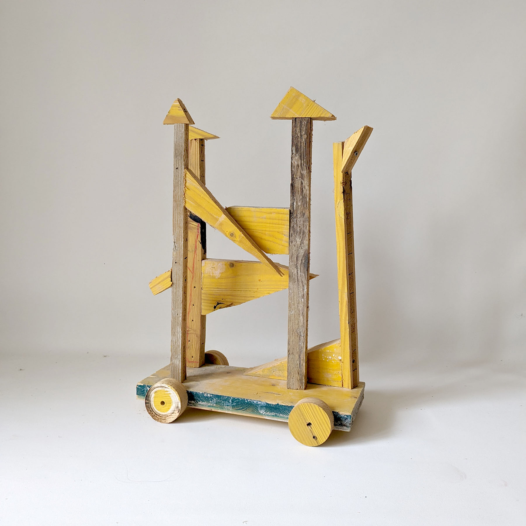 tree people wagon, rebuild of an ancient civilization modern wood sculpture