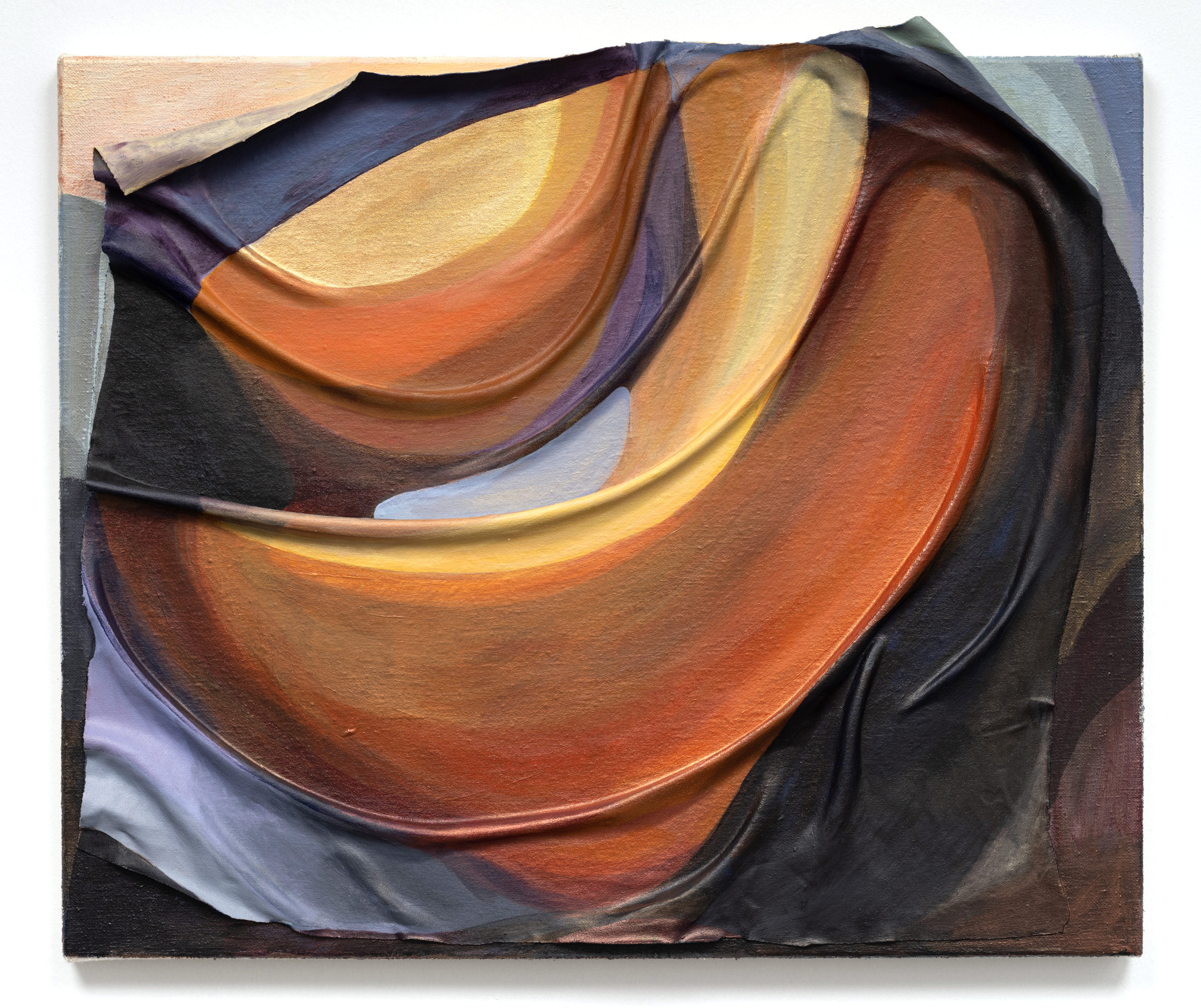 Swing, 2022, 20 x 24 in, Acrylic and fabric on canvas