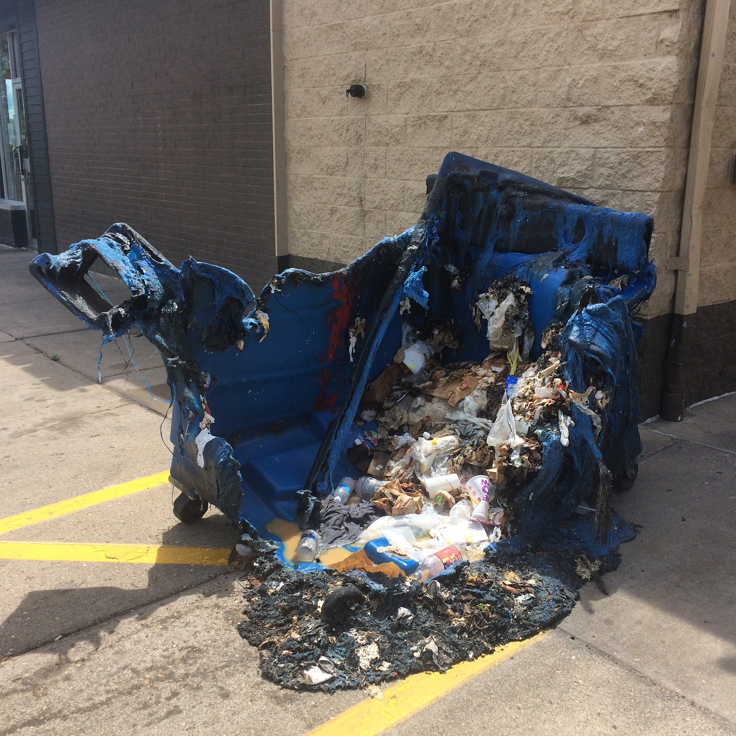 Evidence of dumpster fire, North Minneapolis