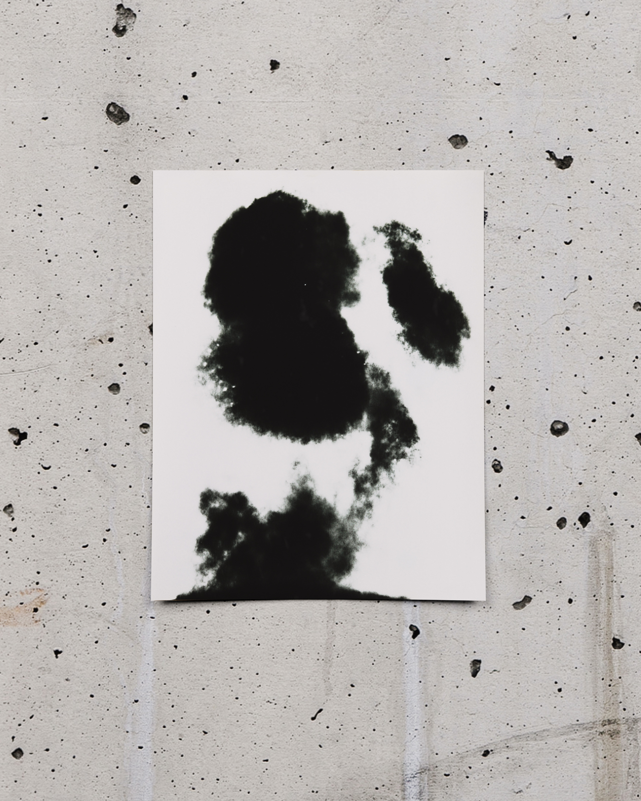 Positive liberty immolation, 2020, blowtorch on thermal receipt paper, 11 x 9 in. (28 x 22 cm)