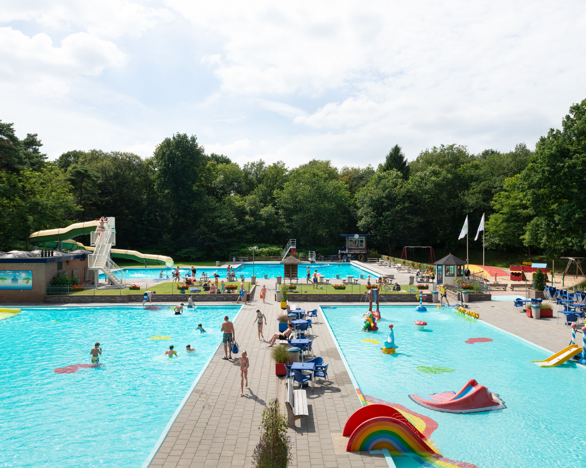 Heuveltjesbosbad, Balkbrug (Overijssel) - Winner best outdoor swimming pool of the Netherlands 2013 and 2015, with an impressive score of 9,42 out of 10 in 2015. Winning the award helped to reverse financial cuts made by the municipality.