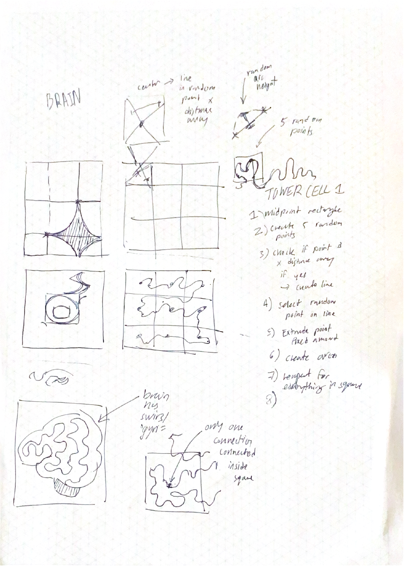 cell 1 brainstorming based on form finding algorithms and brain coral