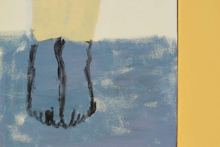 Gregory Olympio, Corps Flottants (2025) | Acrylic on canvas, 183 x 80.5 x 3.5 cm (detail)