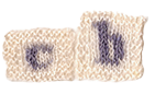 knitted letters "c" and "b"