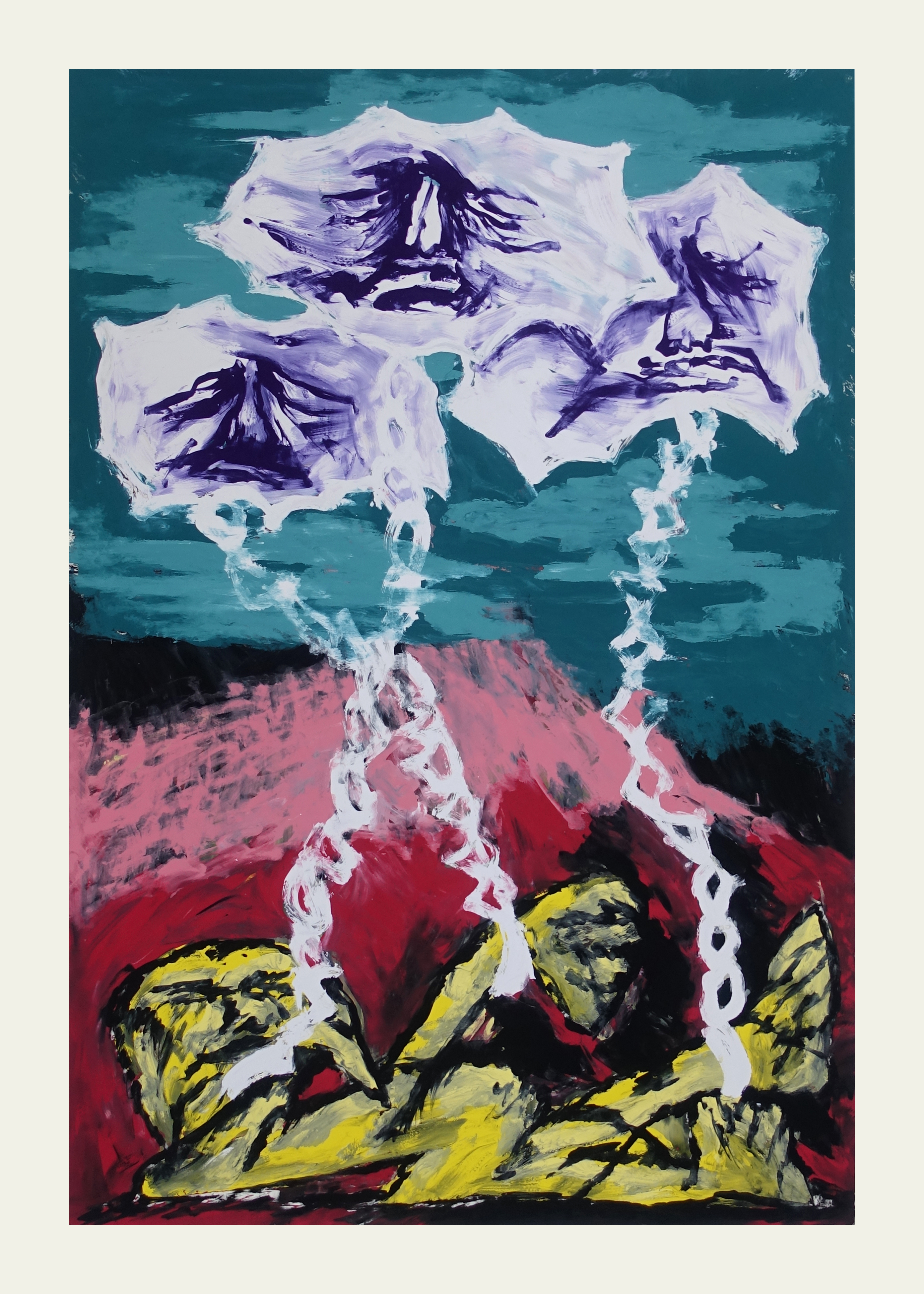 Avicenna, an Arabserigraphic monotype on paper, 140x100cm, 2024