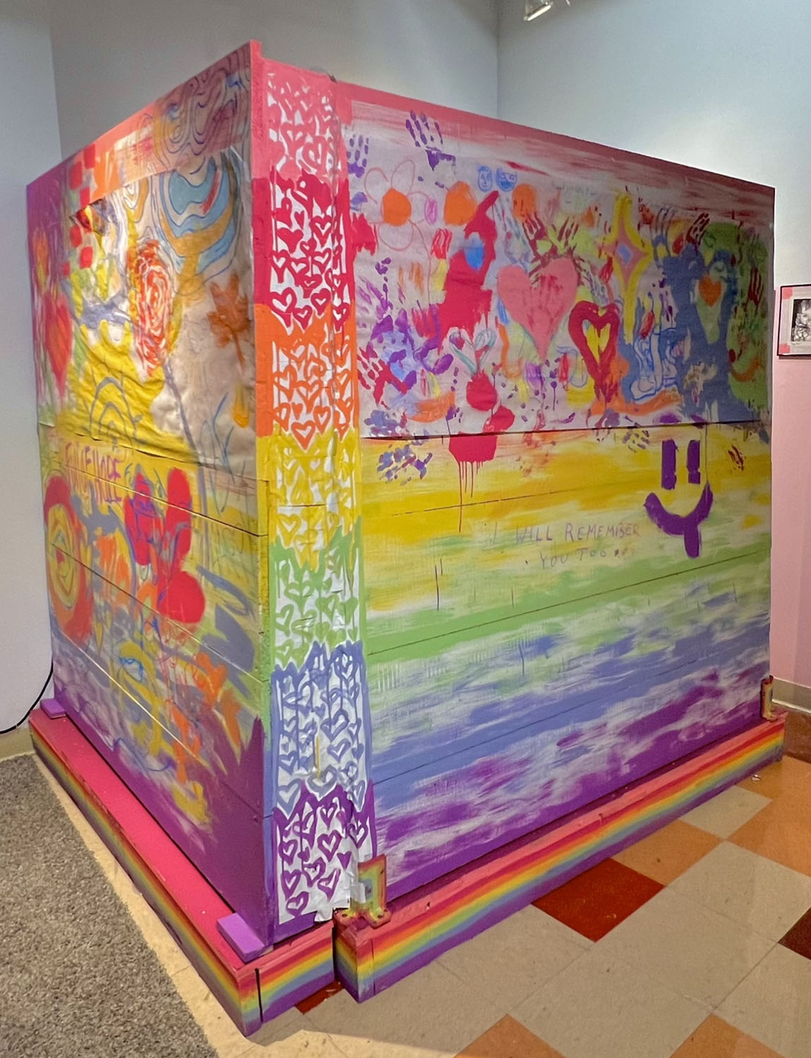 Step On Me 5.0 Final InstallationWooden Wall with Latex Paint, 67x67x72, 2022