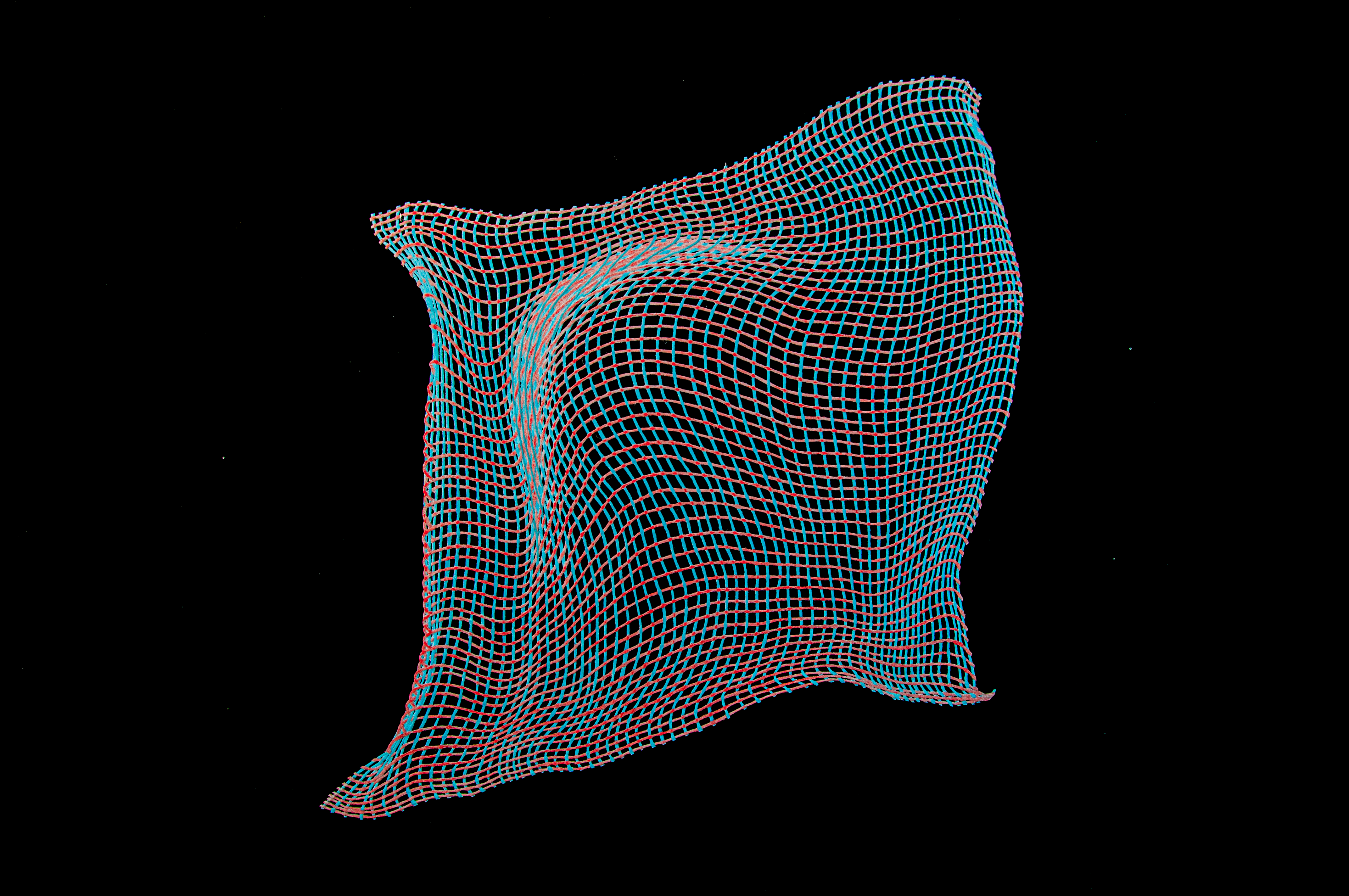 Studio (Voices series), Hand woven cotton, stained with inks and pigments / Coton tissé à la main et teint à l’encre et aux pigments44” x 50”