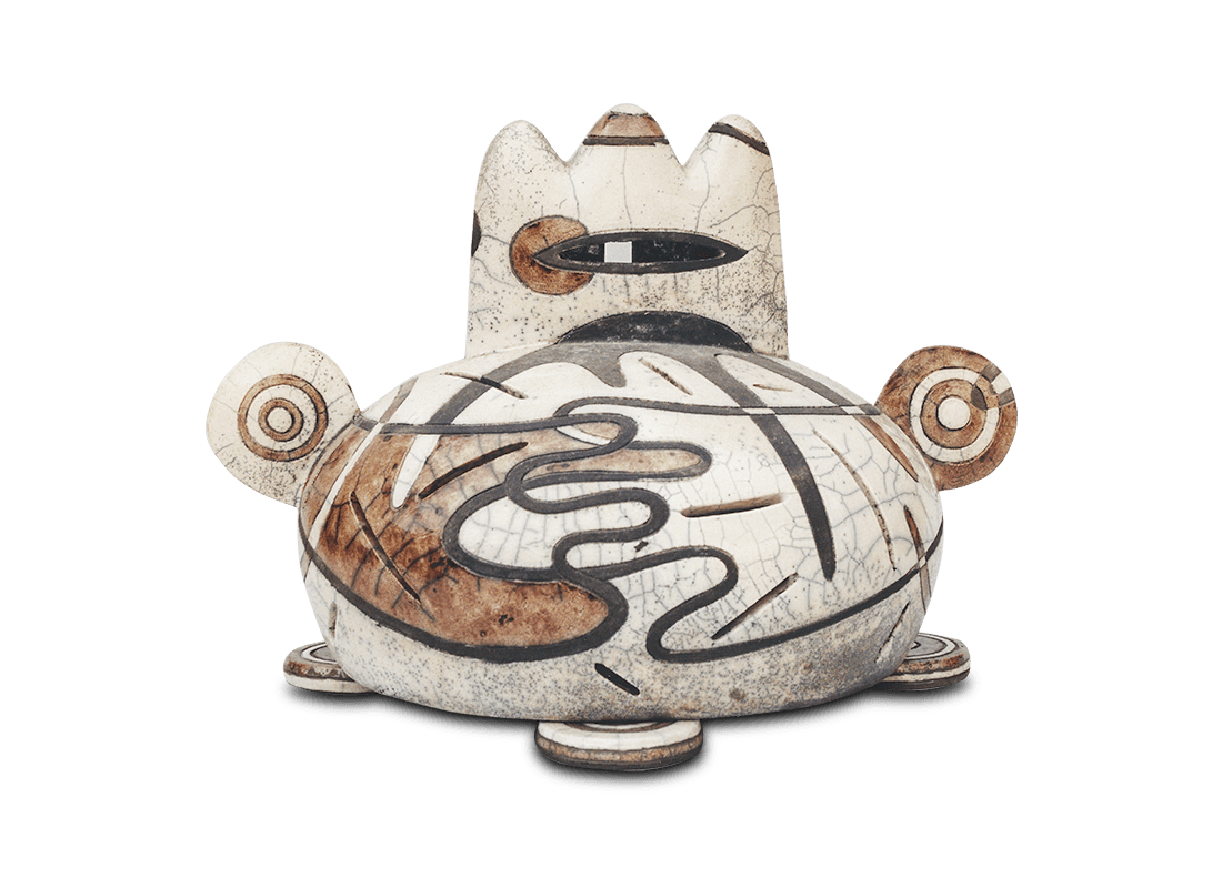 Secondo Re (Ceramica raku, cm 27x34x26, 2000)