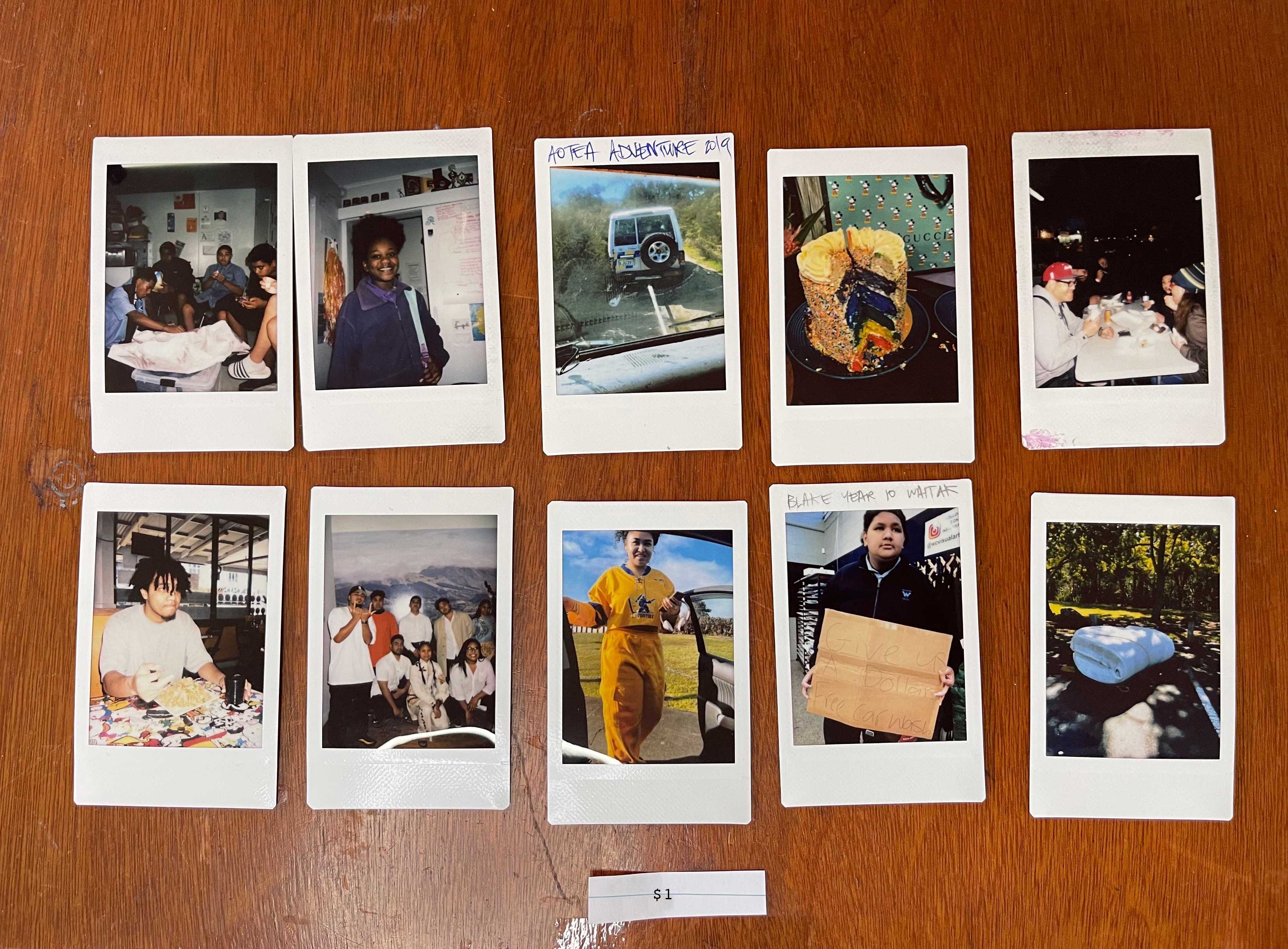  $1, set of 10 instax polaroids, 2017-21