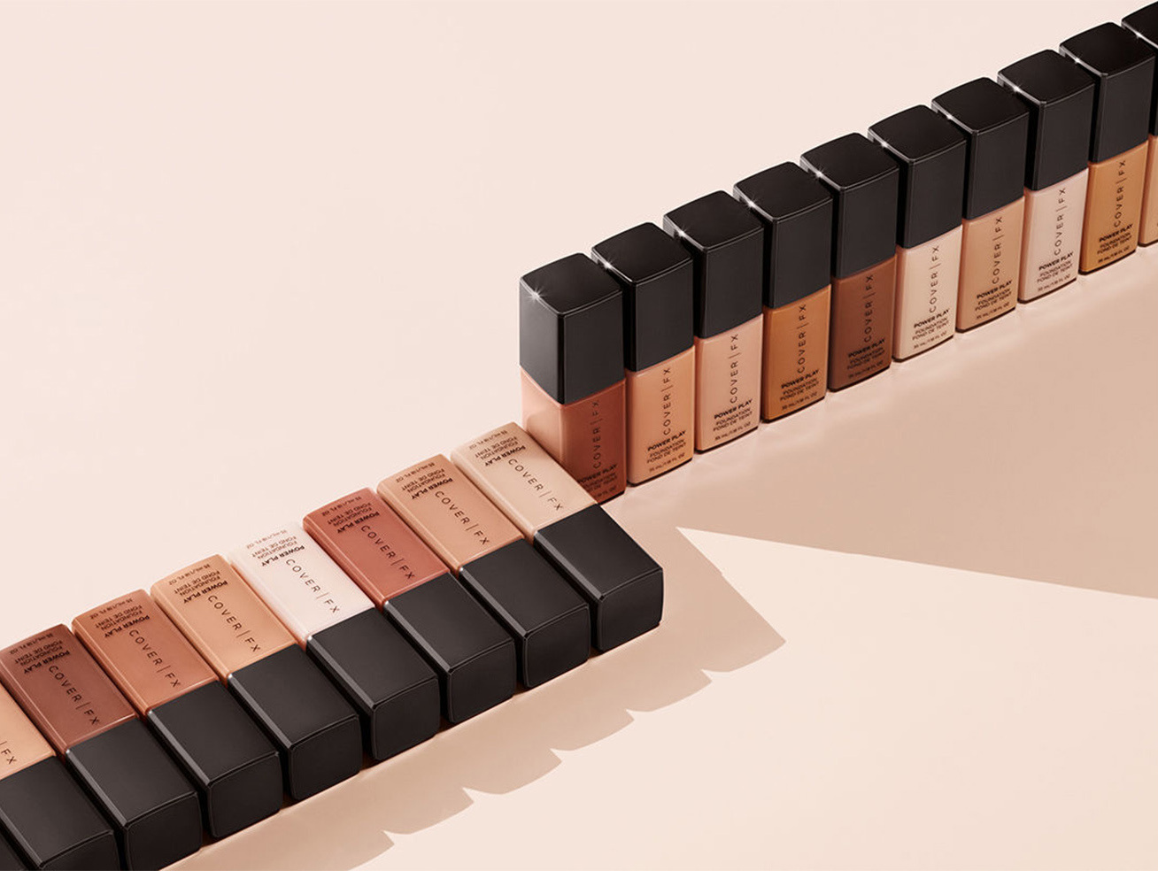 Cover FX Foundation shades compellingly arranged by Prop Stylist Sara Wacksman
