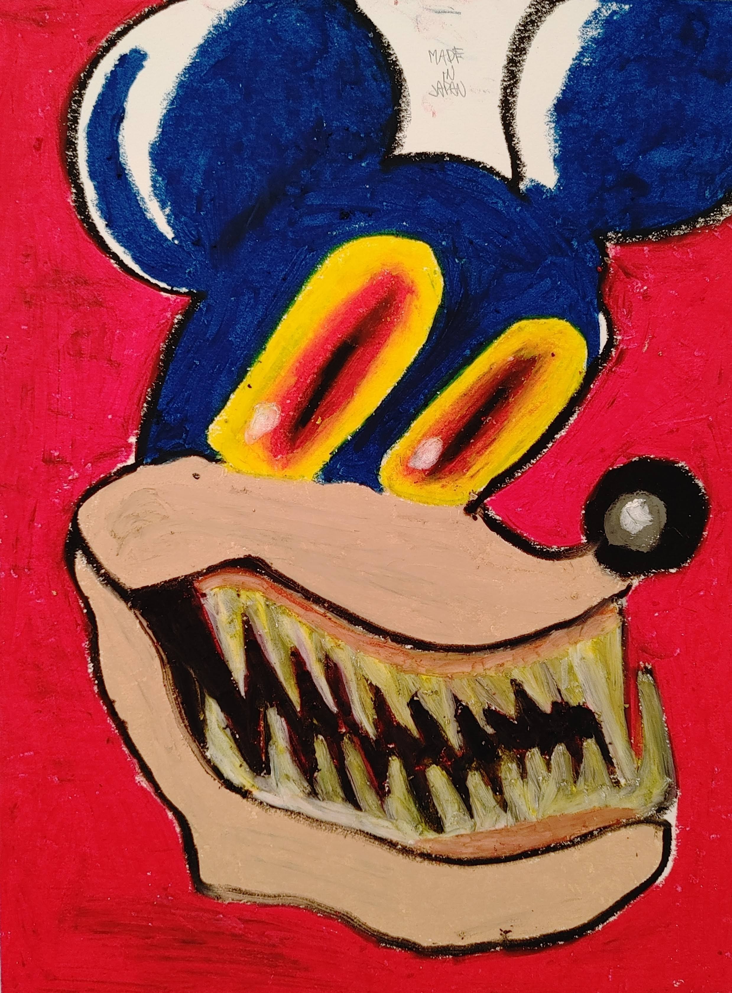 Japanese whiskey, oil pastel on paper, 2021.