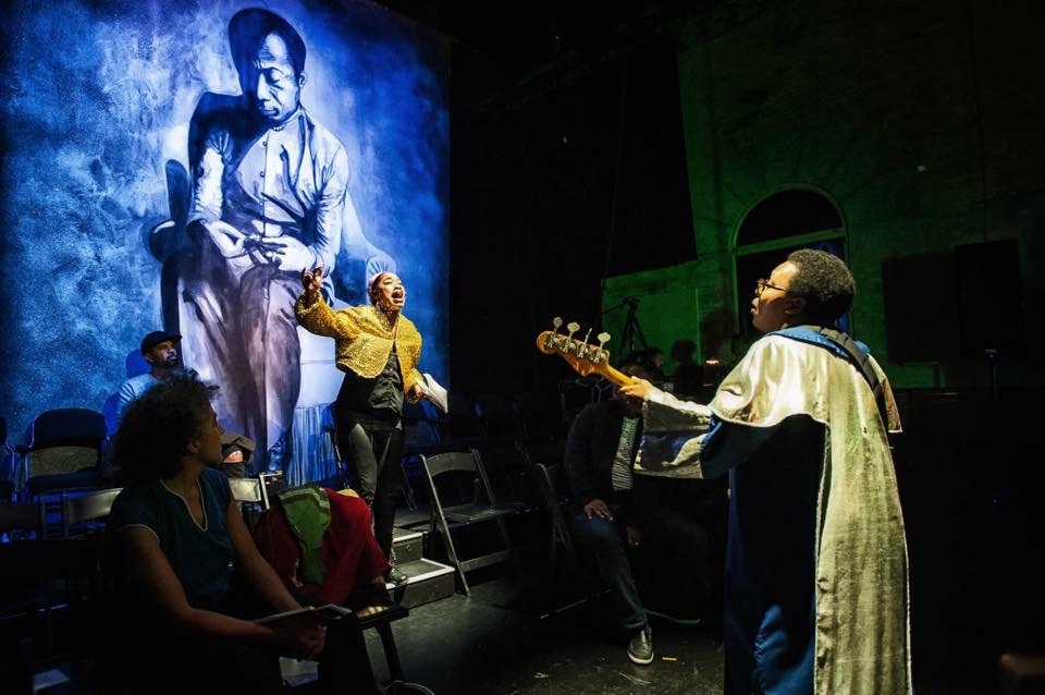 Scenic Charge Artist, Set Design by Abigail DeVille for Meshell Ndegeocello's The Gospel of James Baldwin. Harlem Stage, 2016