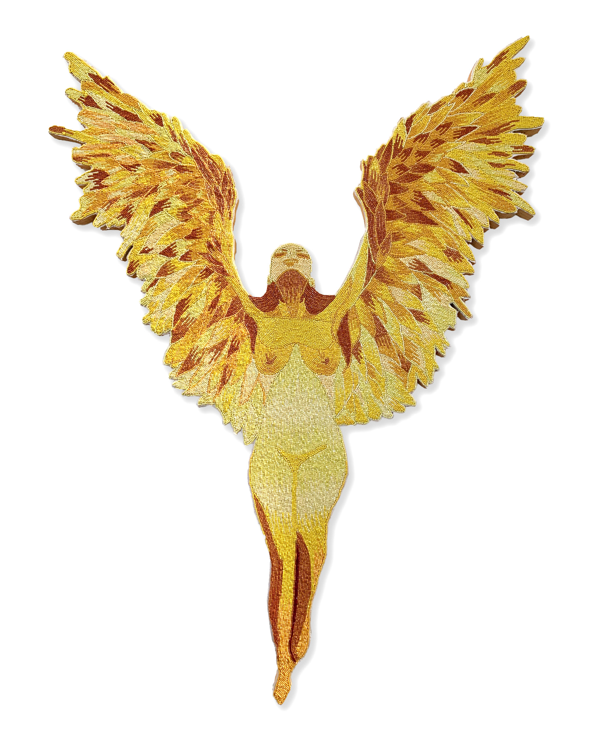 What She Became...(Yellow) 2019 Mixed media 77 x 47 Inches