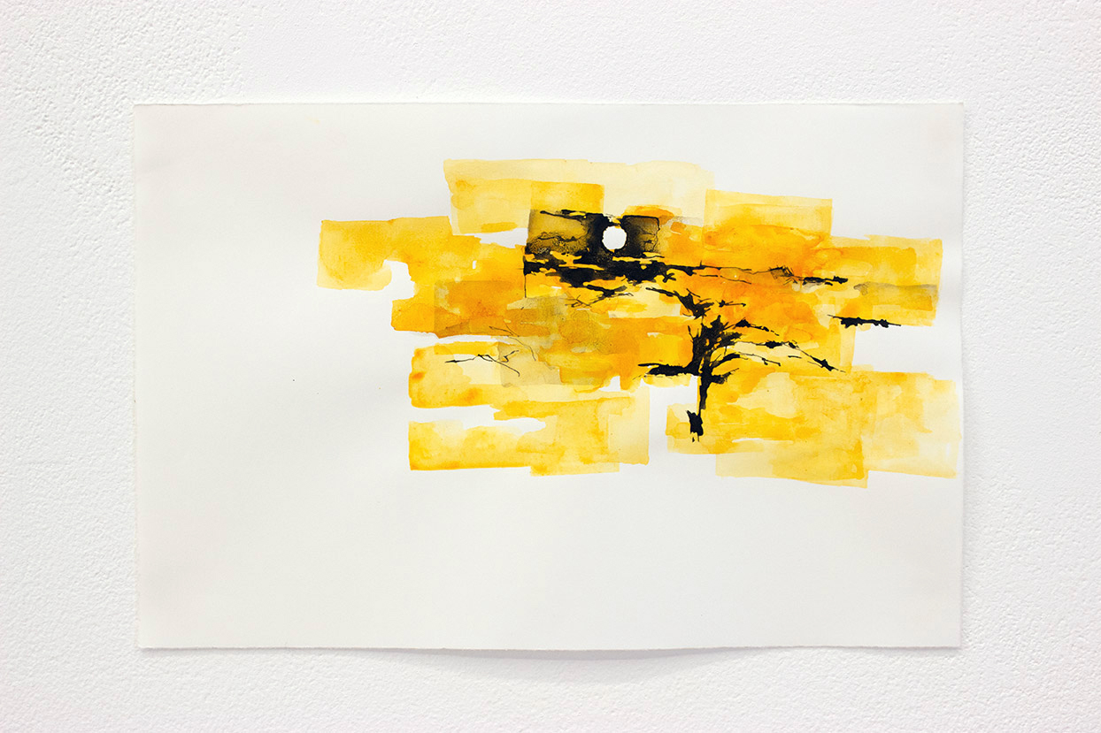 Desert Mouse, oak-gall ink, pigment, 10.5" x 7