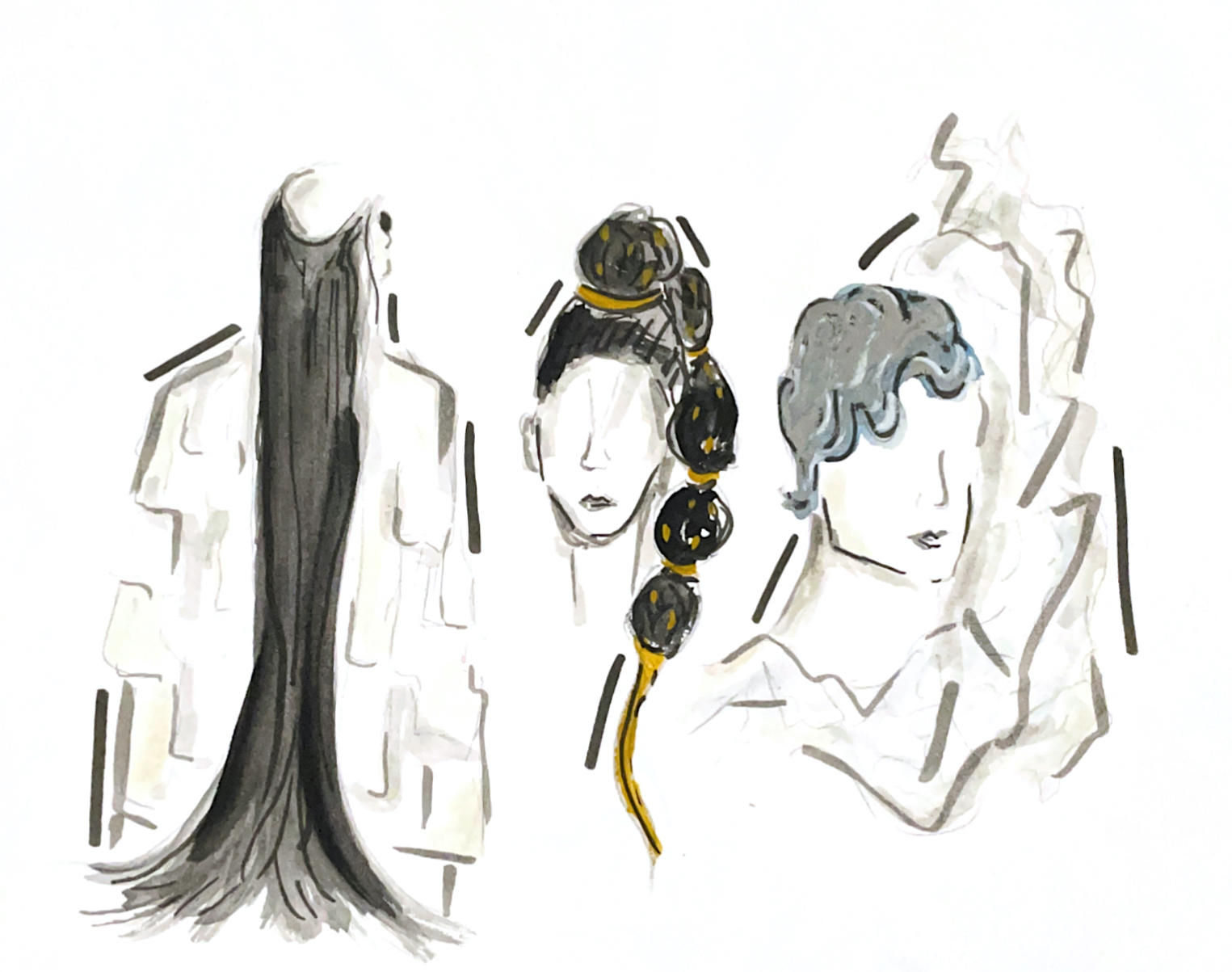 Wig Concept Sketch for The Odyssey