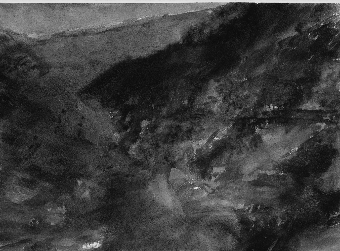 Nuit, lueurs (IV)gouache sur papier28 x 38 cm, 2024