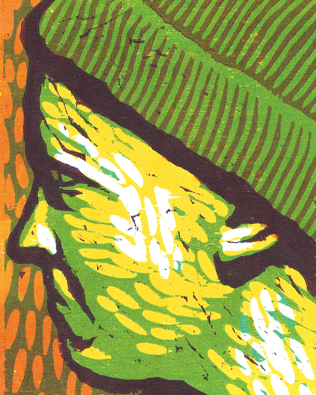 Face the Storm, four-layer woodcut