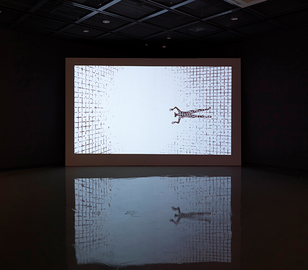 Claudia Hart, Song of the Avatars: Dark kNight, 2013, from Better Than Universe, an exhibition curated by Yoo Jinsang, 2013-14, at the Dague Media Art / ZKM collaborative space in Dague, Korea, image from segment by Wesley Wilson and Nancy Chen.