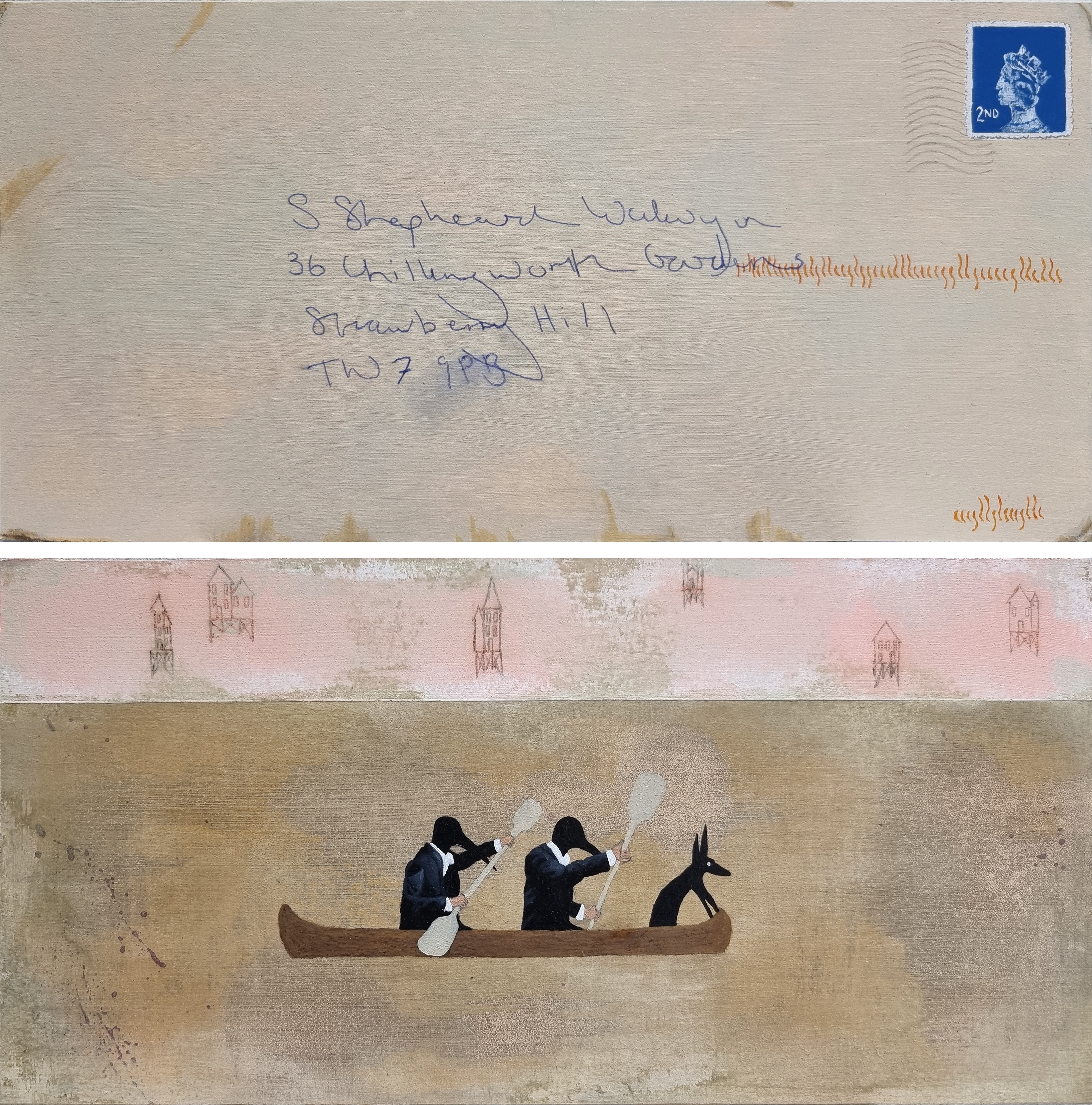 Letter to the artist // Oil & Acrylic on Board // 2x 30x15cm // 2021