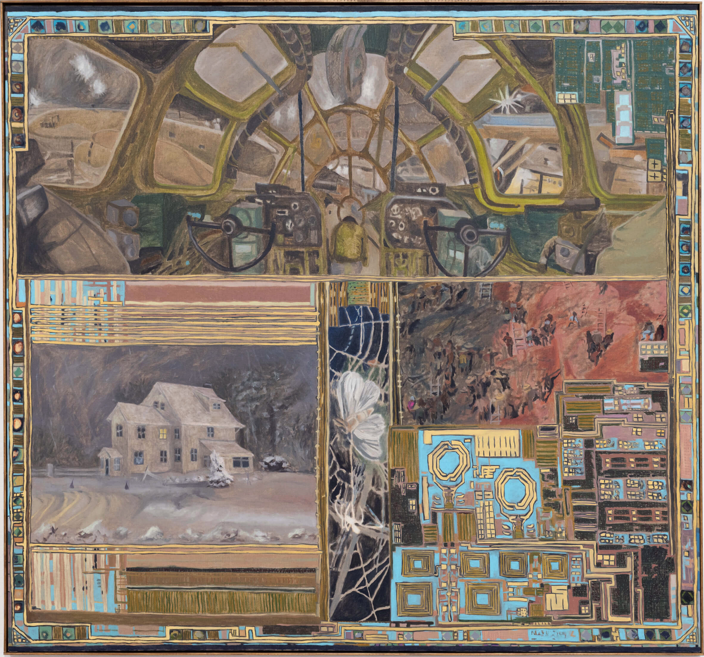 Pink Spider’s Nest – 142 x 152 cm, oil on linen, pine frame, 2024