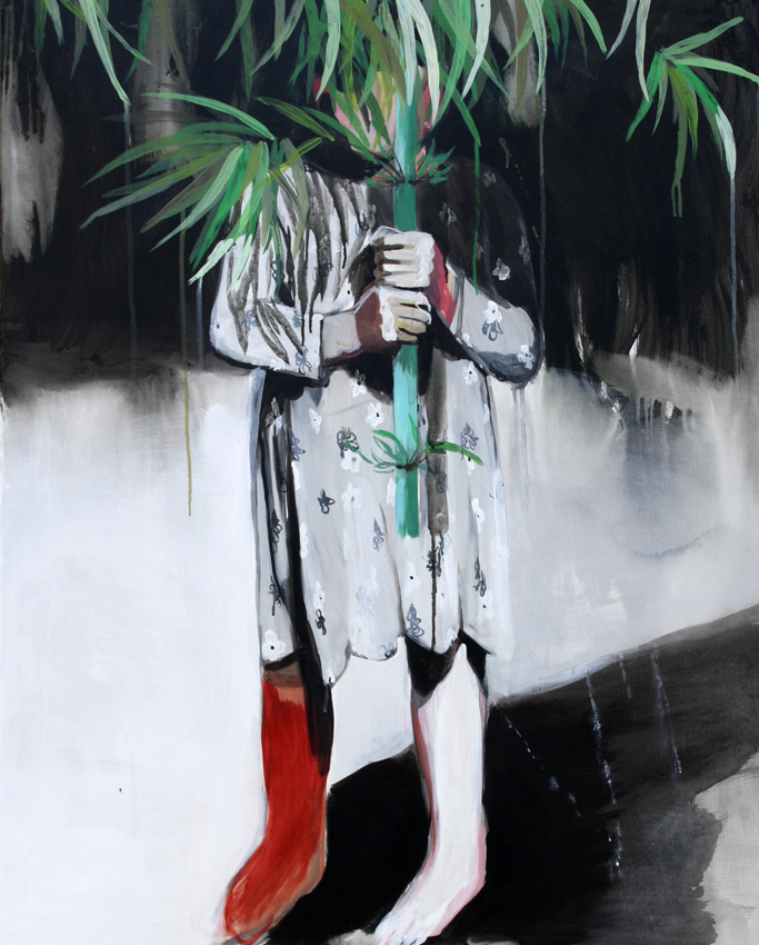 Girl with a bamboo, acrylic on canvas, 100/80 cm, 2015