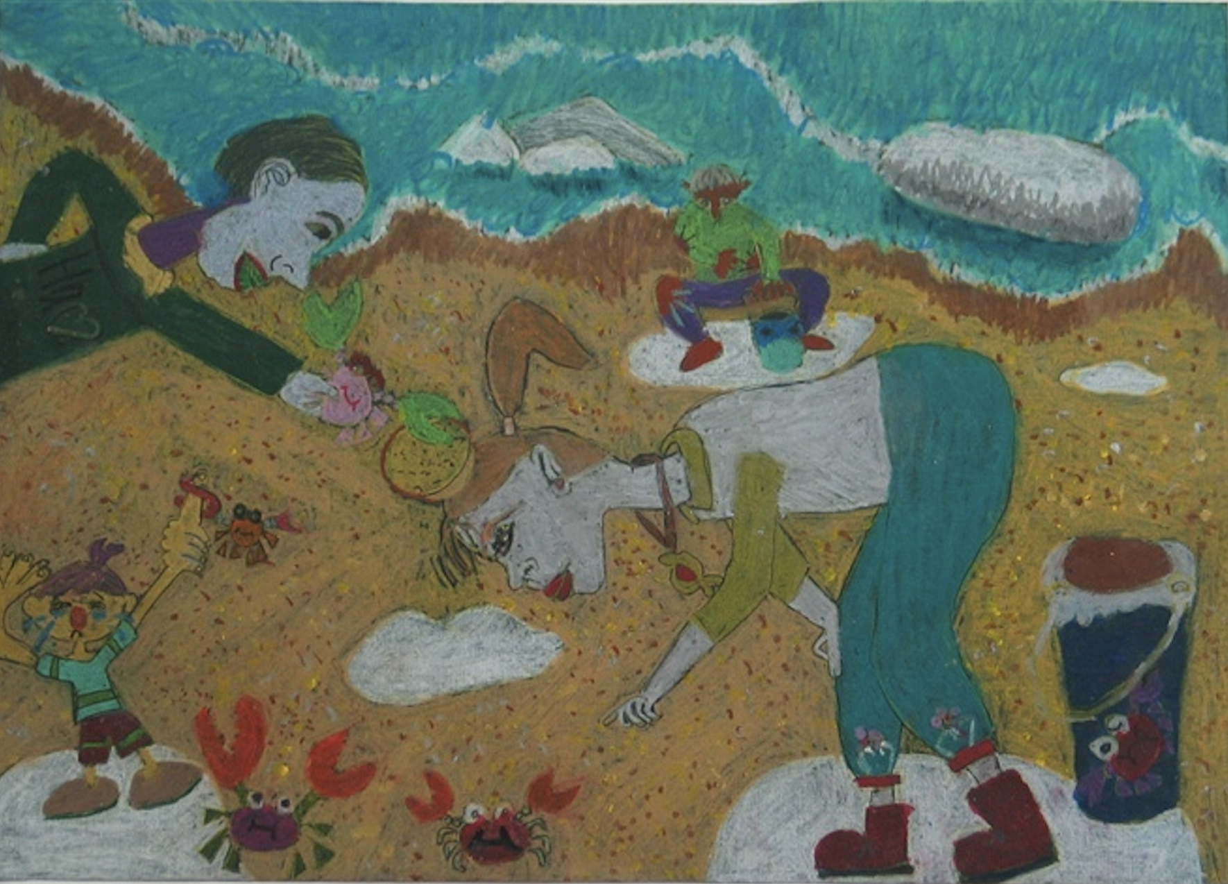 Summer Vacation / crayon on colored paper / 2005 (age 11)