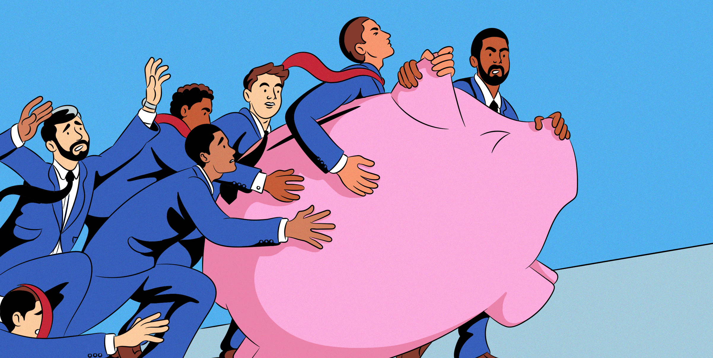 America is stuck in a greased-pig economy - Illustration by Liam Eisenberg