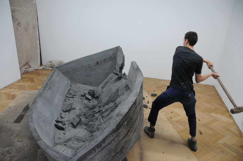 Untitled Project (Conceret Boat) 2011, Concrete, steel, with Ross Coulter & Alex Ippoliti (photo: Ross Coulter)