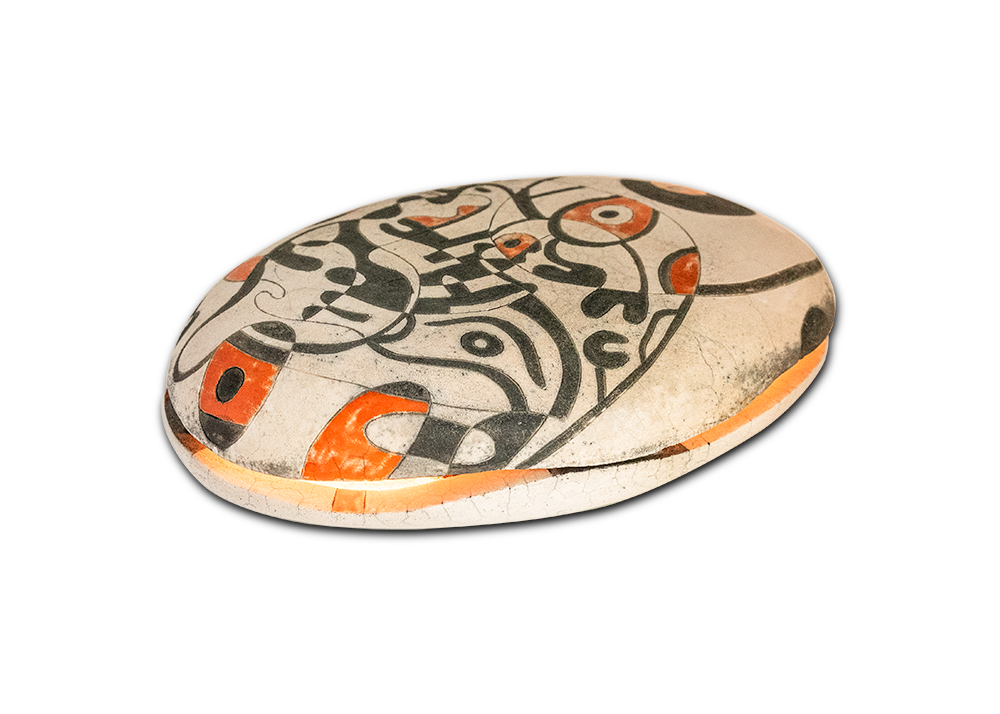 Sasso con abito in prestito (Ceramica Raku, cm 36x9x25, 2003)