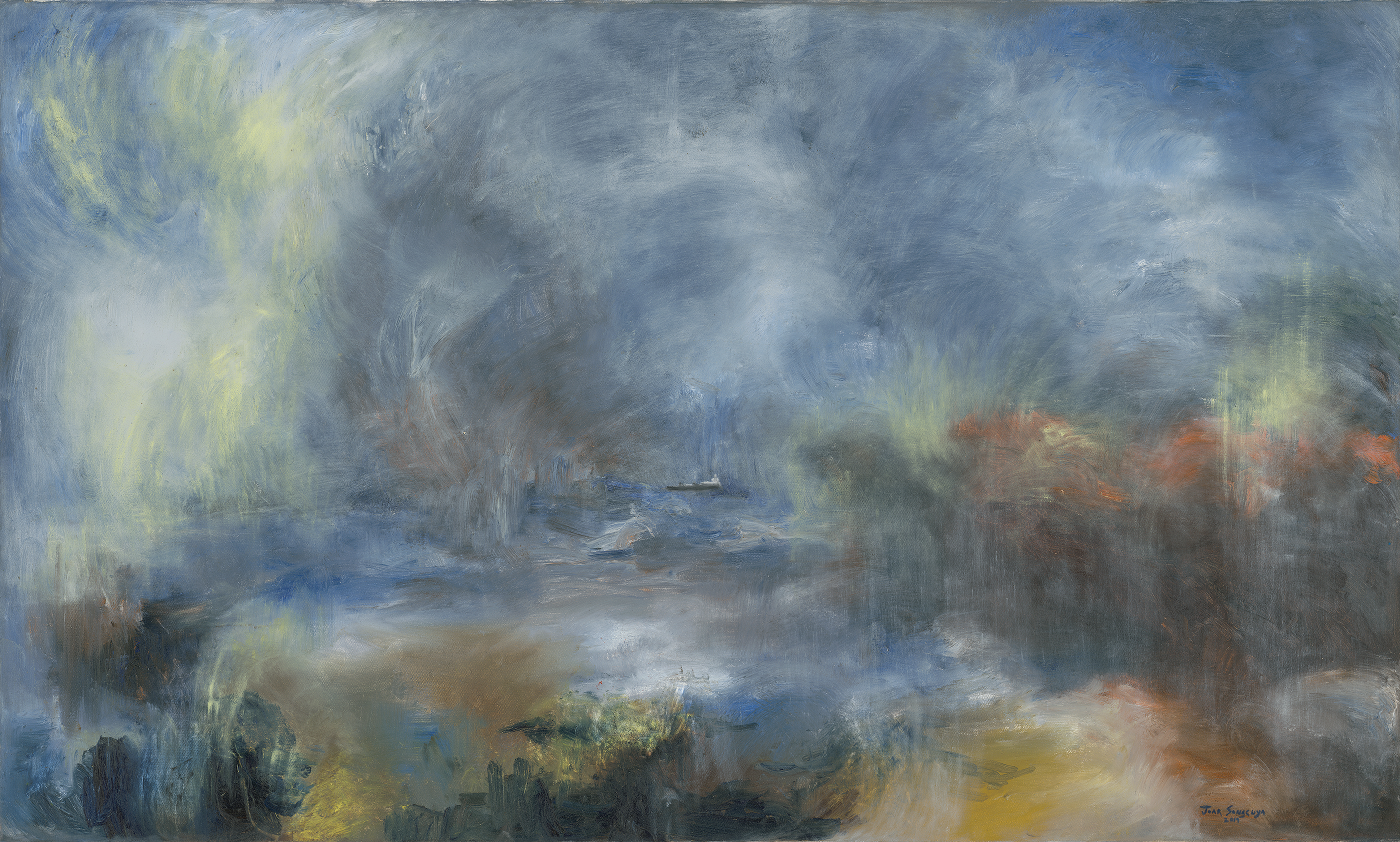 Dawn at the Indian Ocean, 91 x 152 cm, oil on canvas, 2019