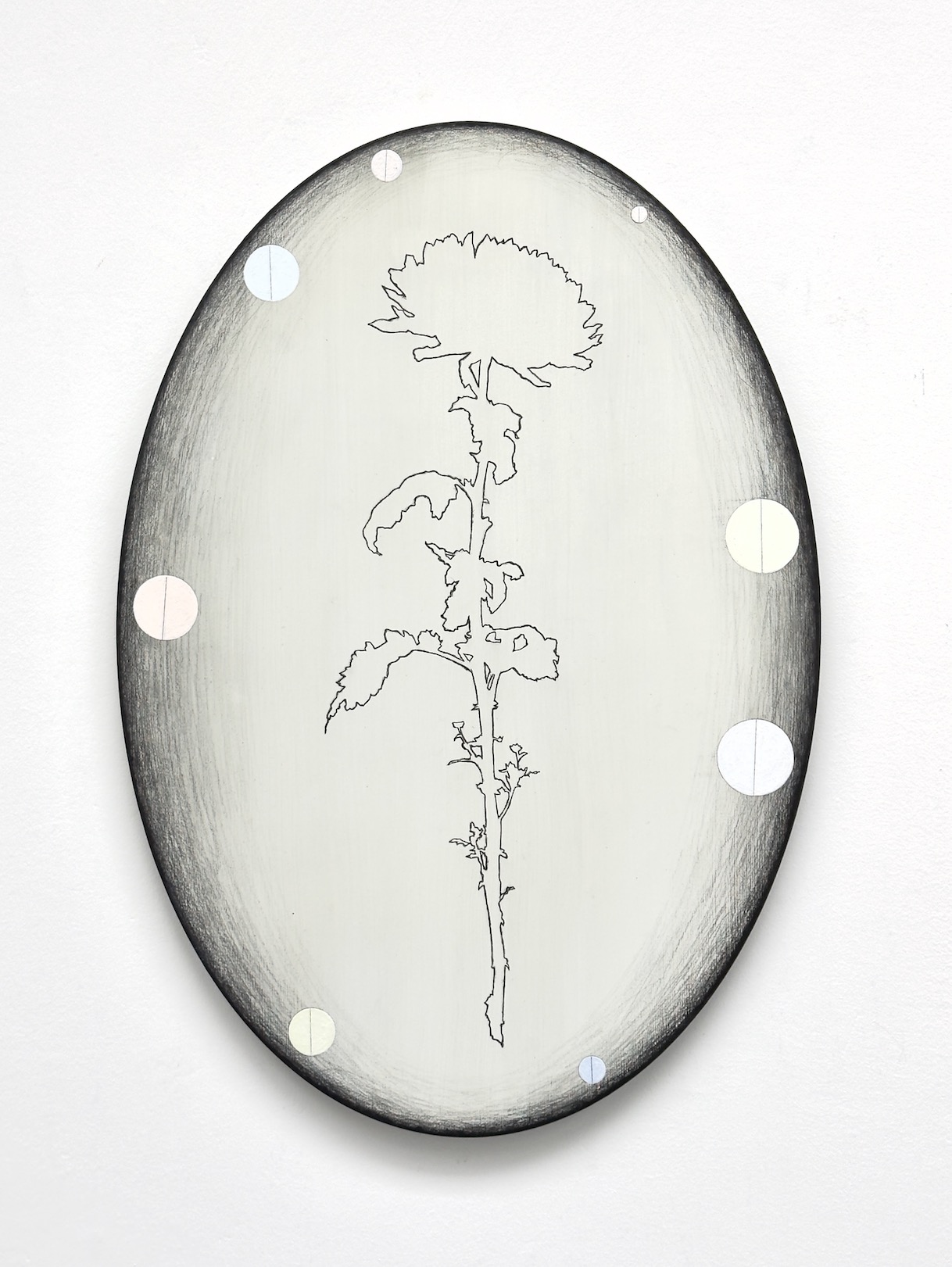 &lsquo;Stand strong, move gently&rsquo;, 2025, acrylic and pencil on aluminium, 44.5 x 31 cm.