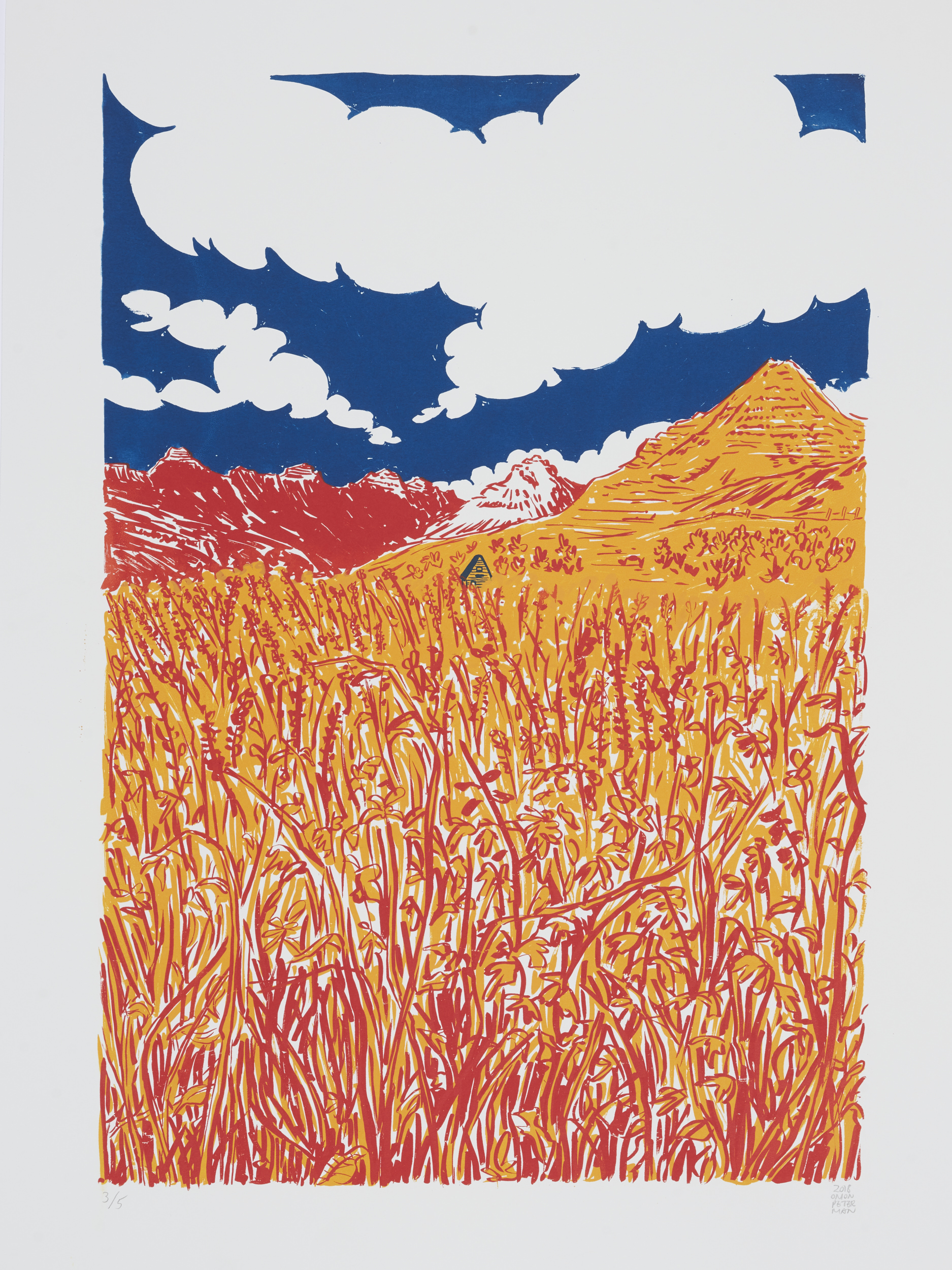 The First Hike, 3-colour silkscreen print, 440x 600mm, Edition of 5, 2018