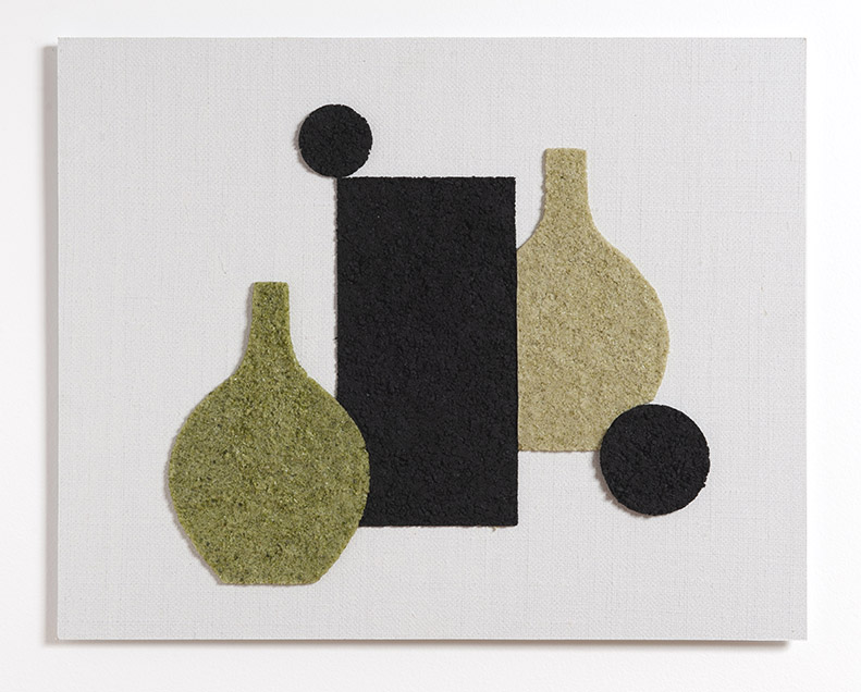 2022 l 38 Via Fondazza l Carvão e garrafa de vidro moídos sobre tela sobre placa de alumínio l 40x50 cm