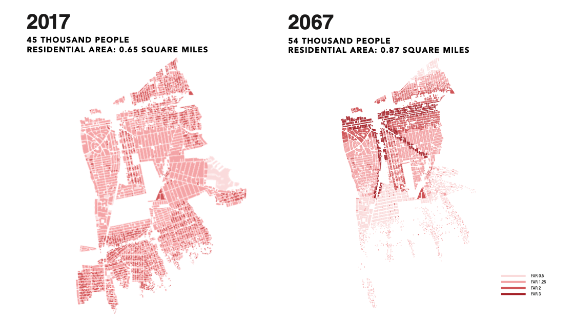 New zoning creates higher density near commercial centers.