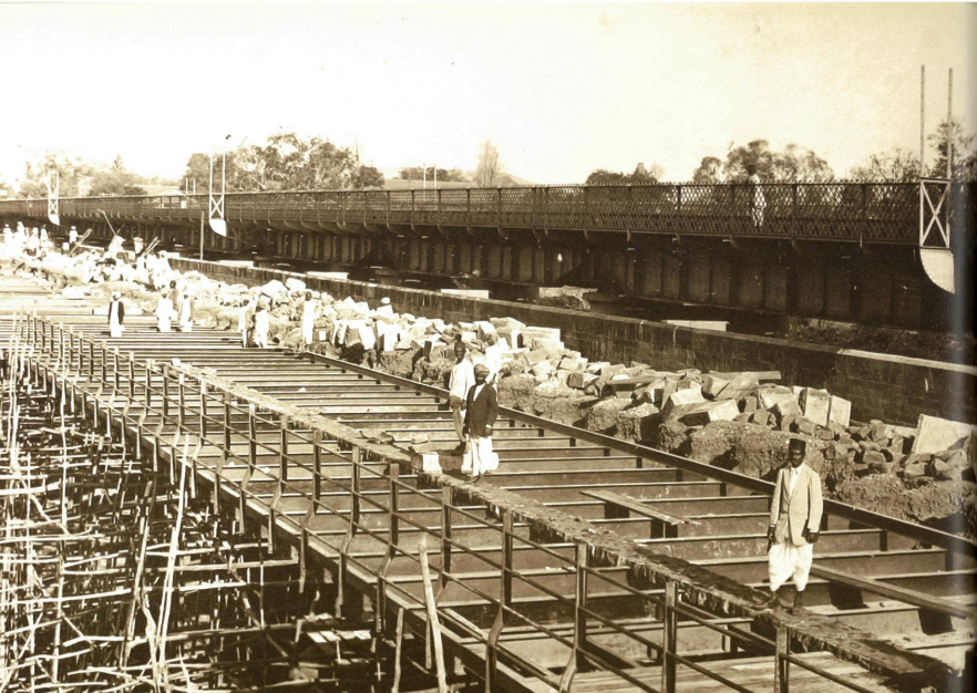 Construction of Sangam Bridge