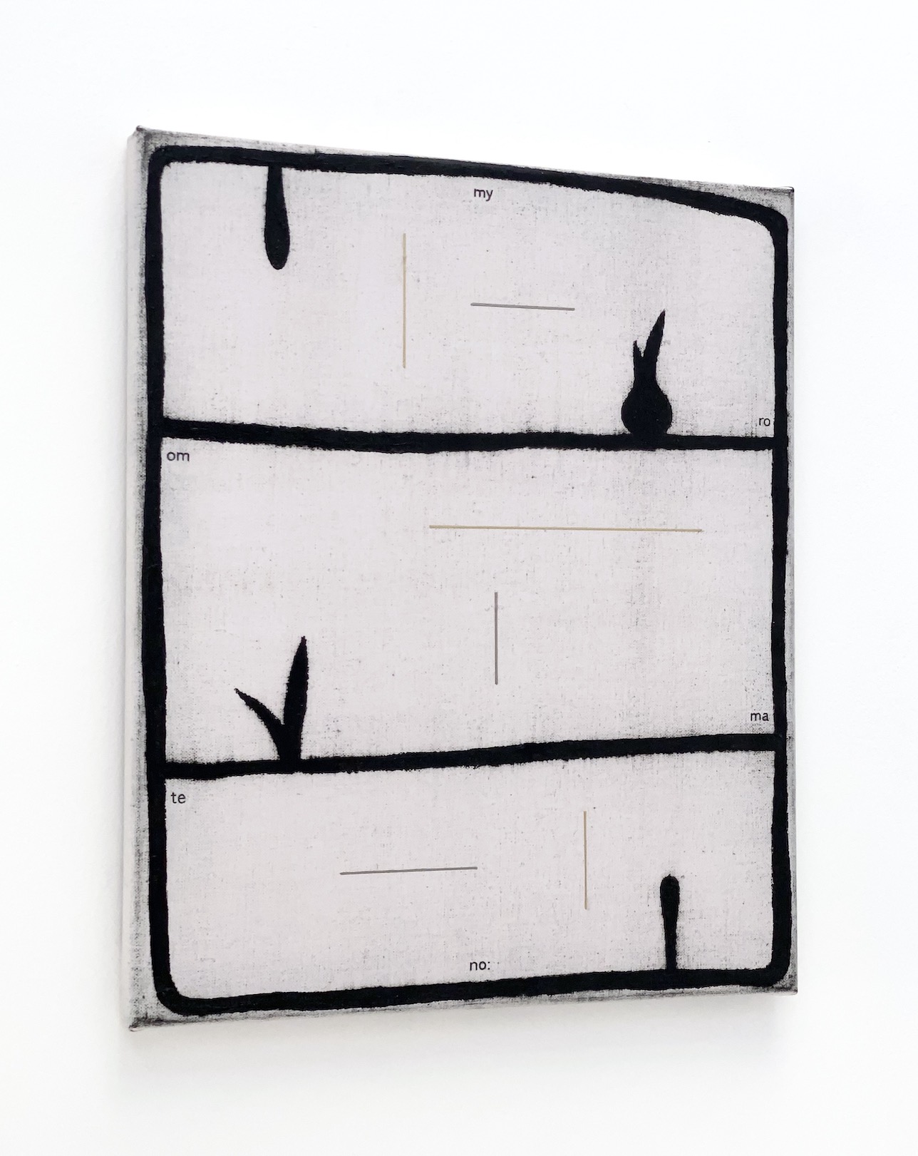 'Remembering standing next to the 'rain coat' painting', ('My roommate no 10', collector's title), 2023, acrylic and oil on canvas, 36 x 30 cm, private collection