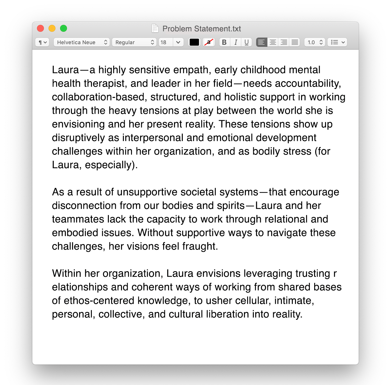 Laura's Problem.txt