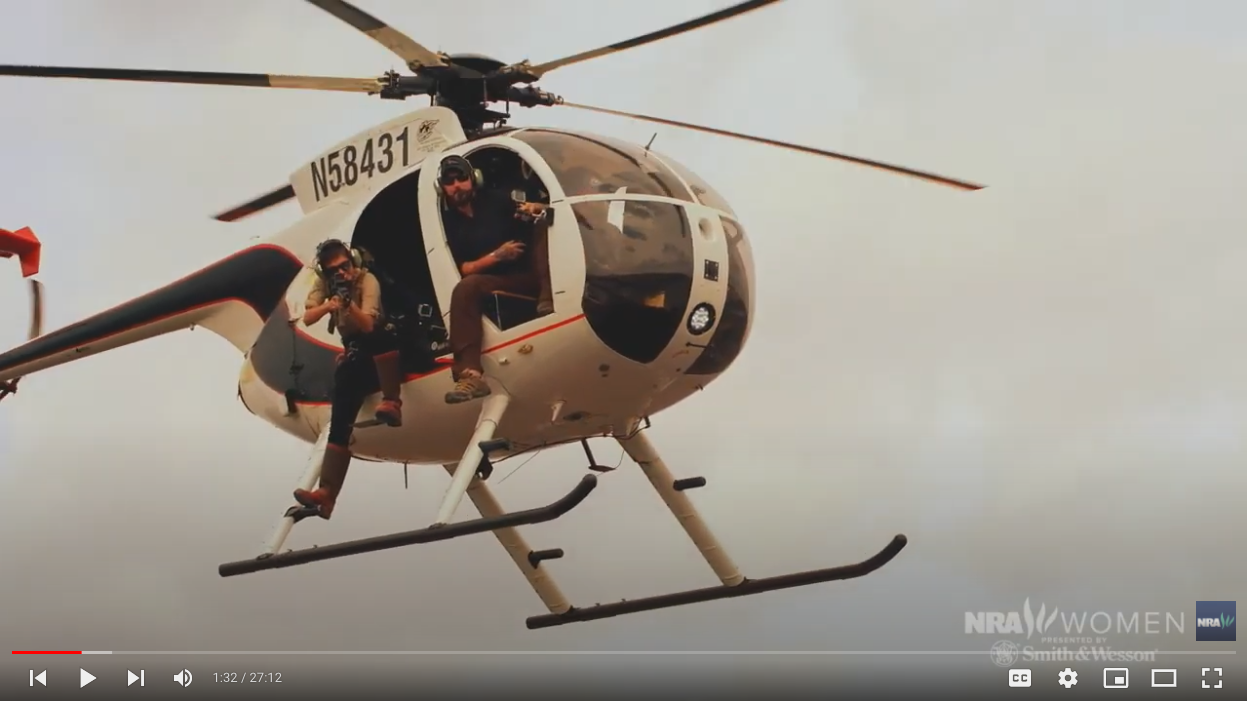 "Love at First Shot" guest firing an automatic weapon from a helicopter during a training drill