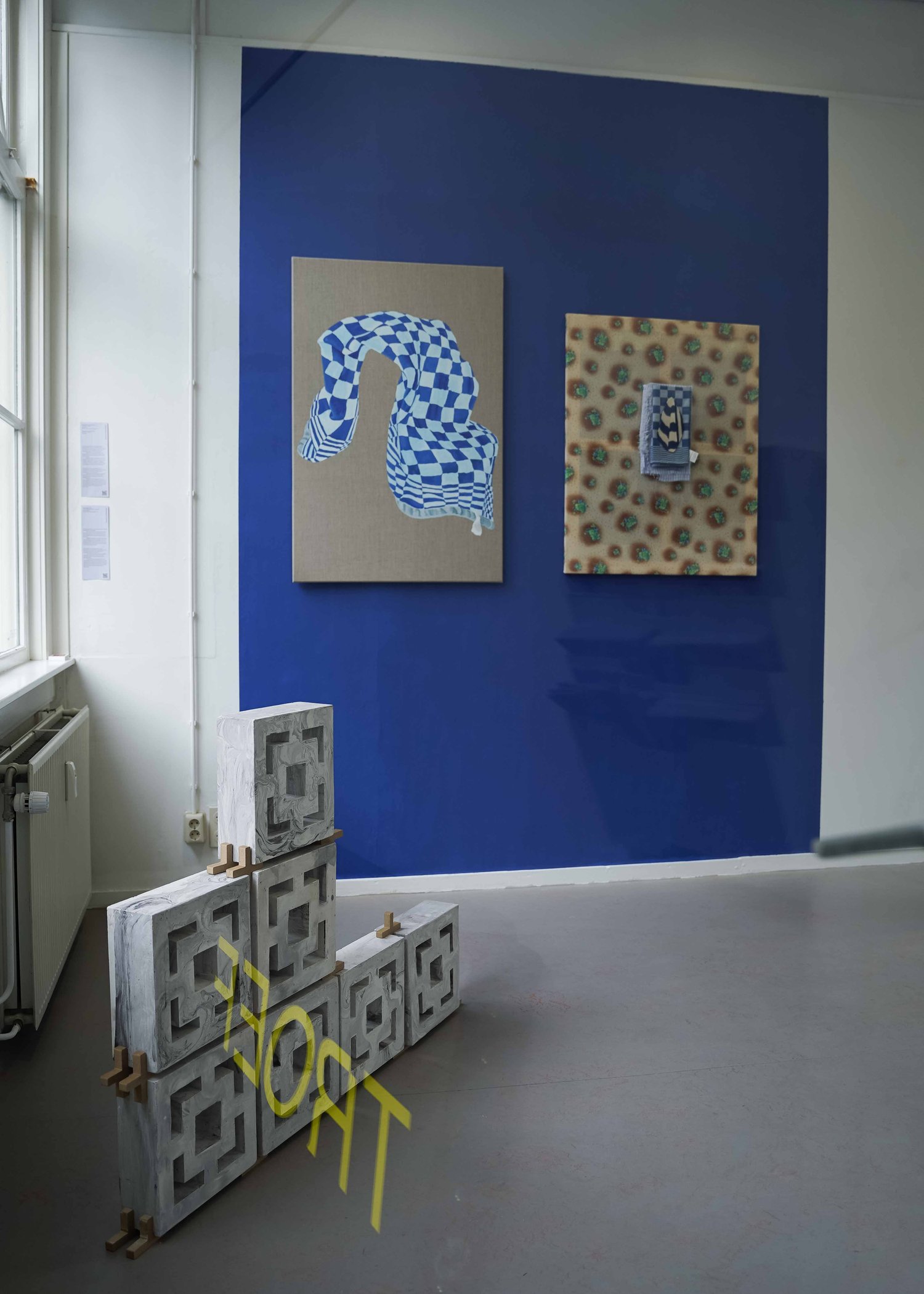 SUZANNE ADELMEIJER painting of a cloth #3 & #4, EMMA VAN NOORT soft corners of concrete marble possibilities