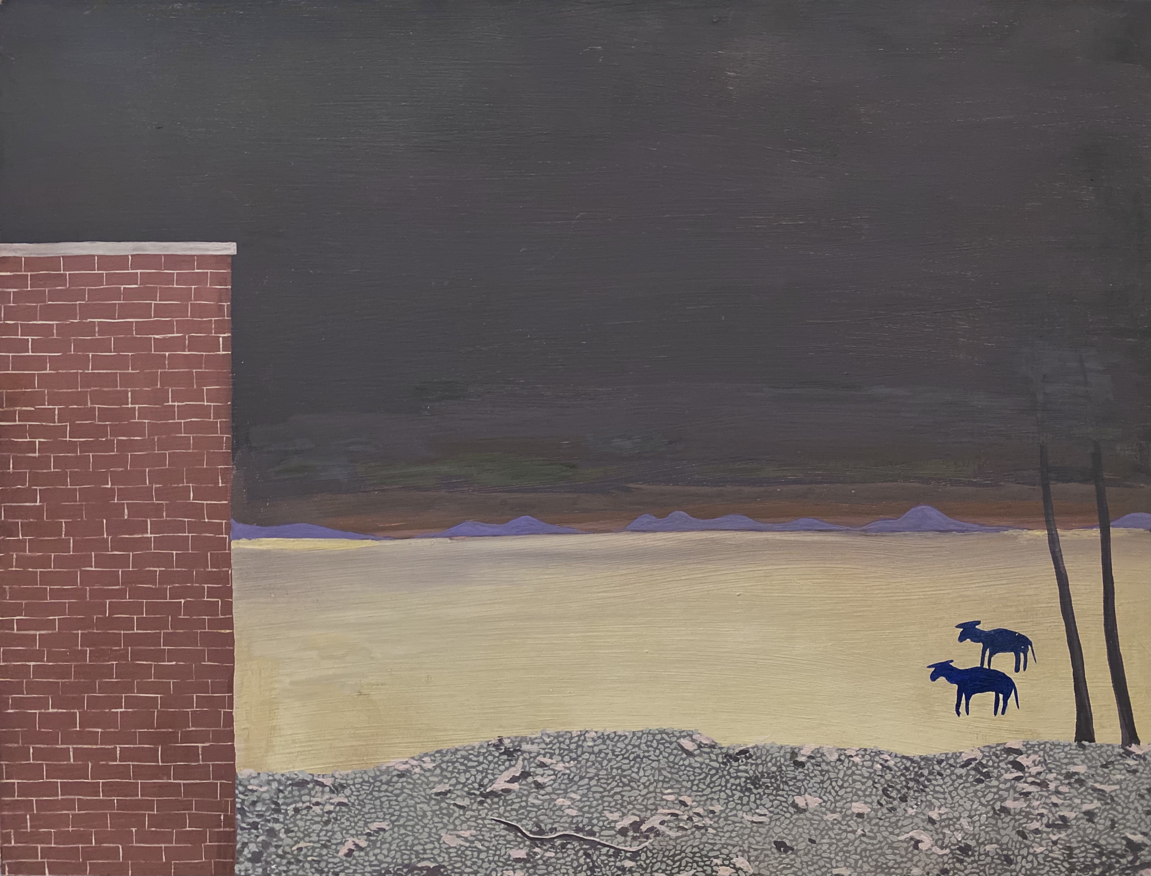 What's Up Cuties (9"x12"), gouache on masonite