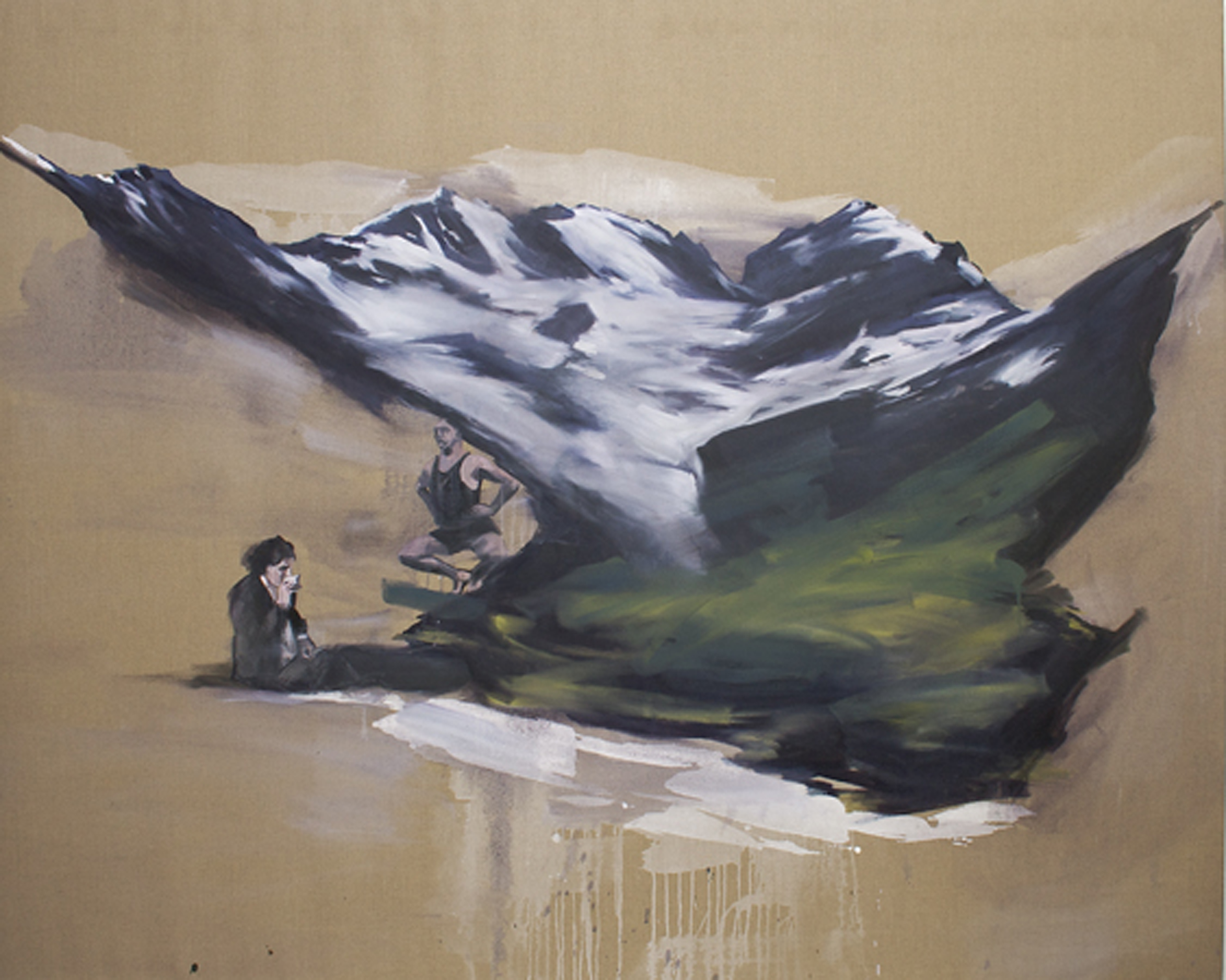 2008 — „Picknick“—170 x  200 — Öl auf Naturleinen/Oil on Canvas  