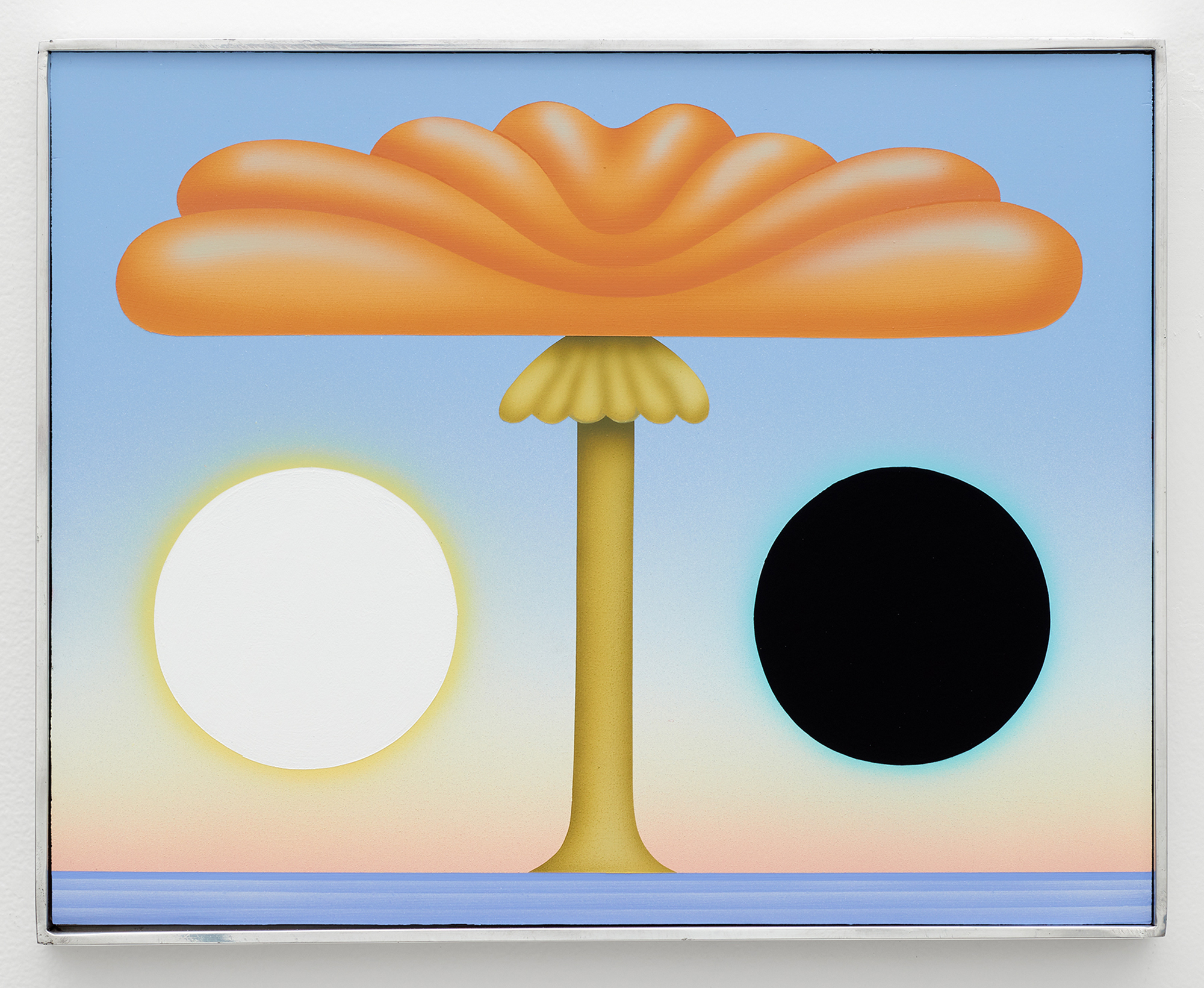 Siren III, 2022Acrylic on plywood, polished aluminum artist's frame, 14&rdquo; ︎ 11&rdquo;