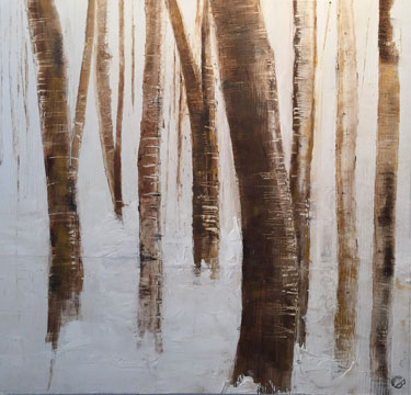 Winter Trees No. 2 2013  Mixed media on paper 12” x 12″