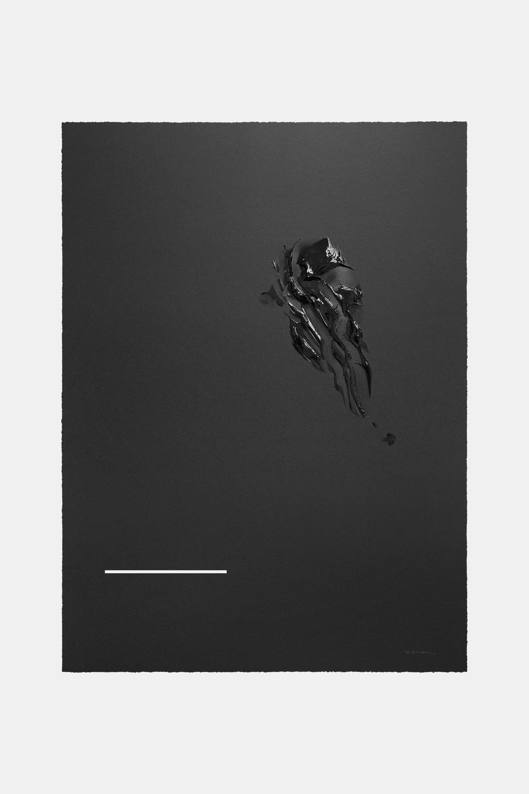 Left hand and line, 2022. Acrylic paint on paper. 56&#160;×&#160;76&#160;cm.