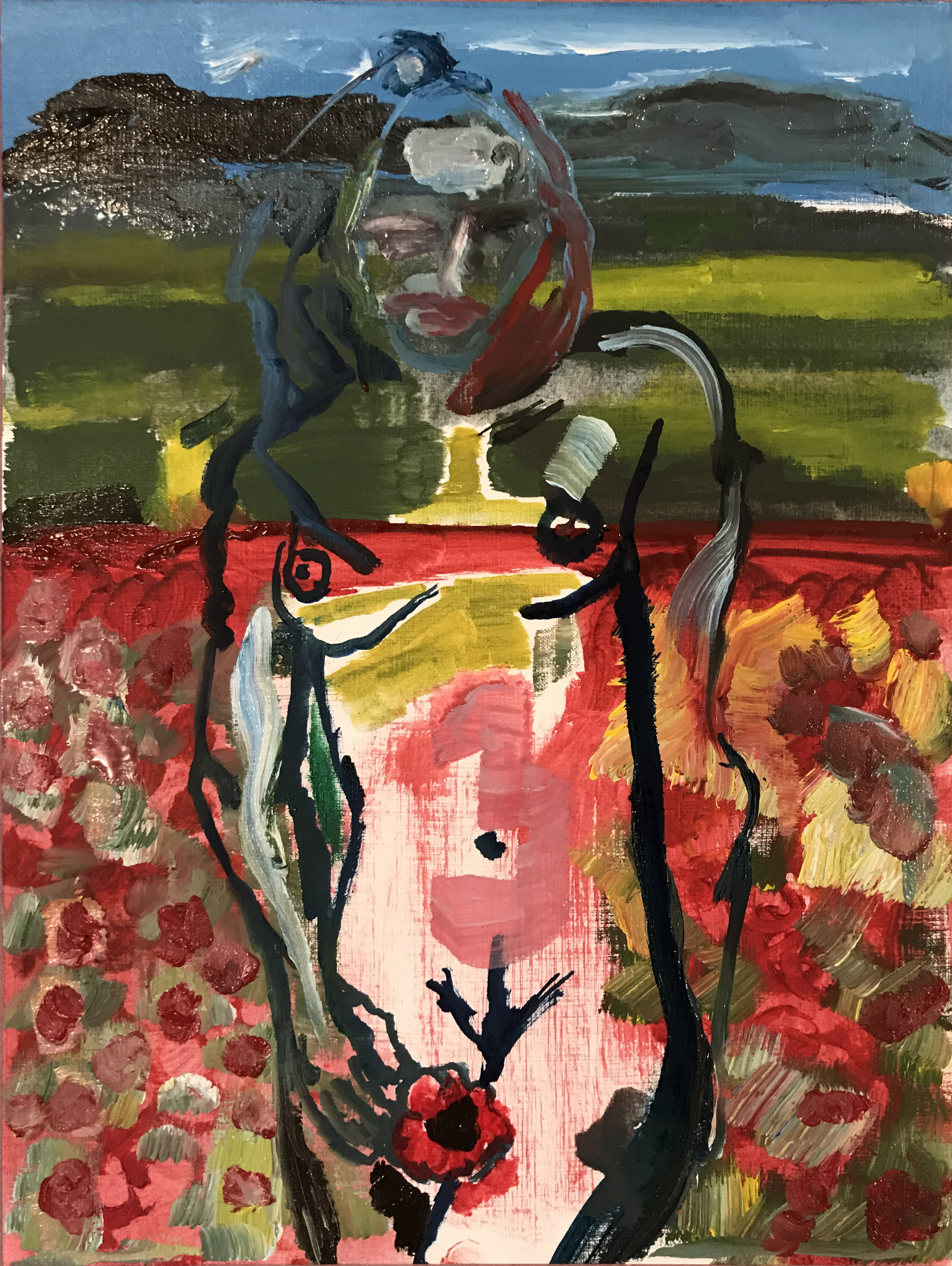 Girl in Field, 2018Oil on canvas paper12 x 9 in.30.5 x 23 cm