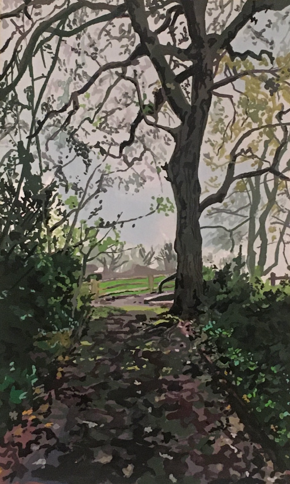 Mini Filter Beds Path (2020), gouache on paper, 10x15cm